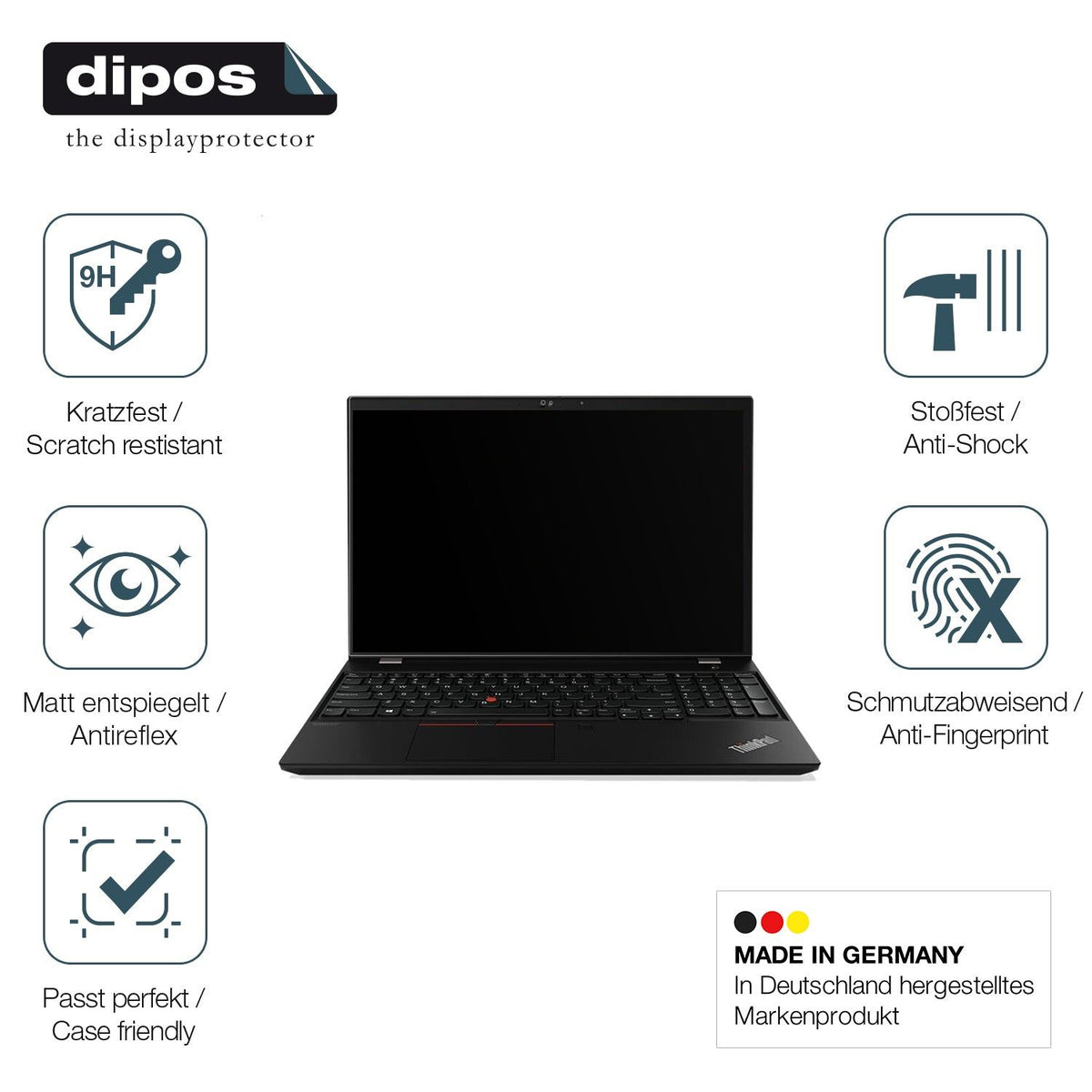 2x Screen Protector for Lenovo Thinkpad T15 matte Flexible Glass 9H dipos