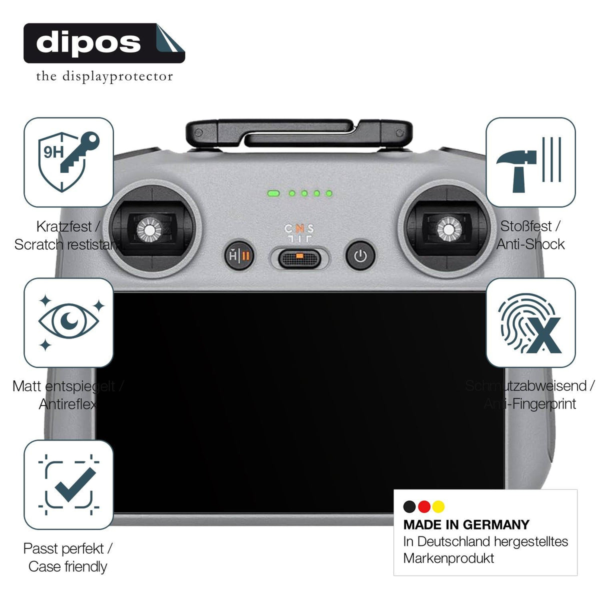 2x Screen Protector for DJI RC 2 matte Flexible Glass 9H dipos