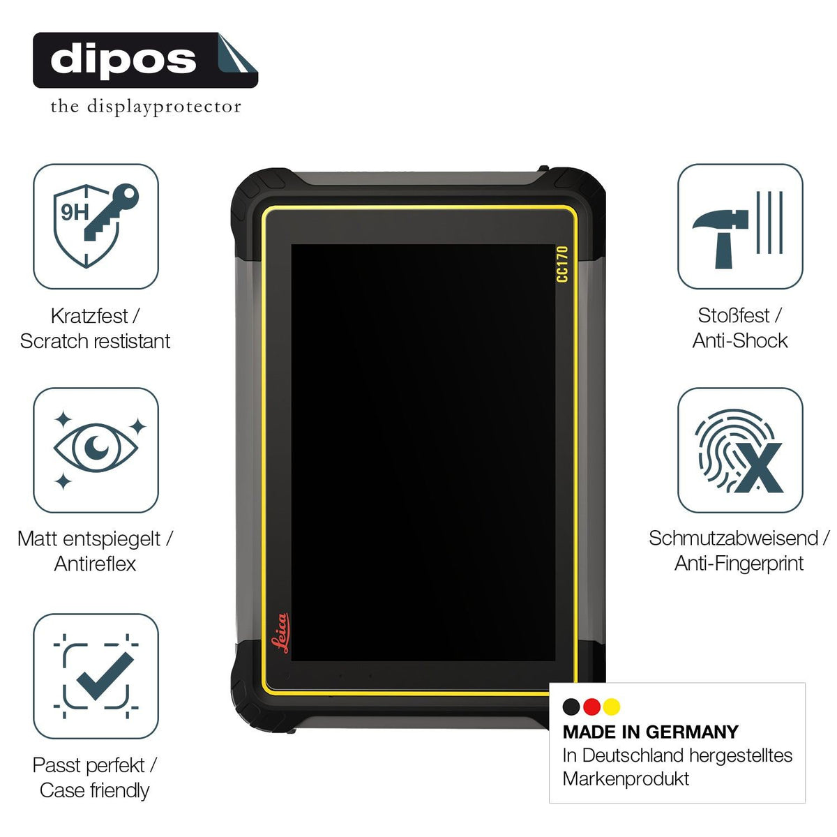2x Screen Protector for Leica iCON CC170 matte Flexible Glass 9H dipos