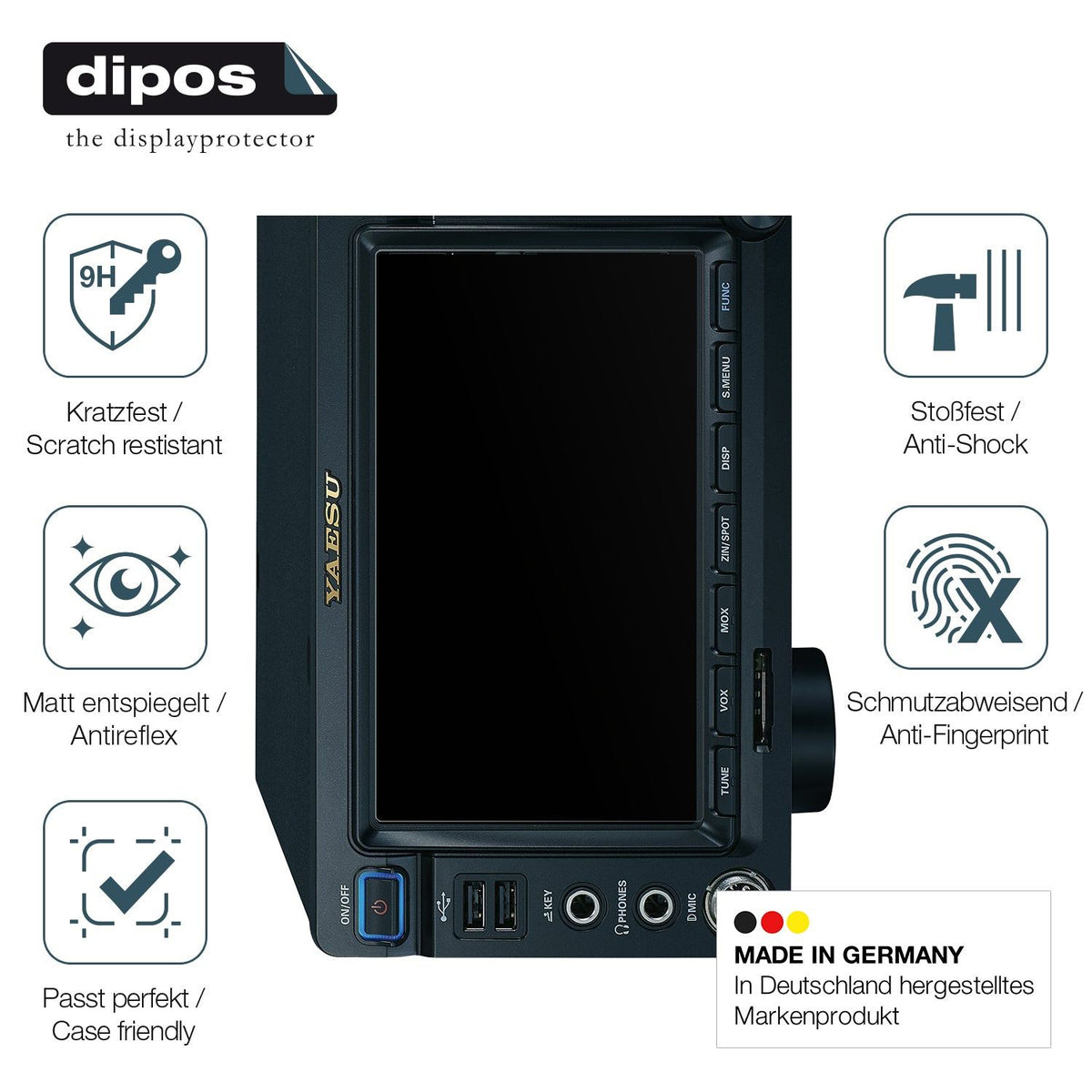 2x Screen Protector for Yaesu FTDCX101MP matte Flexible Glass 9H dipos