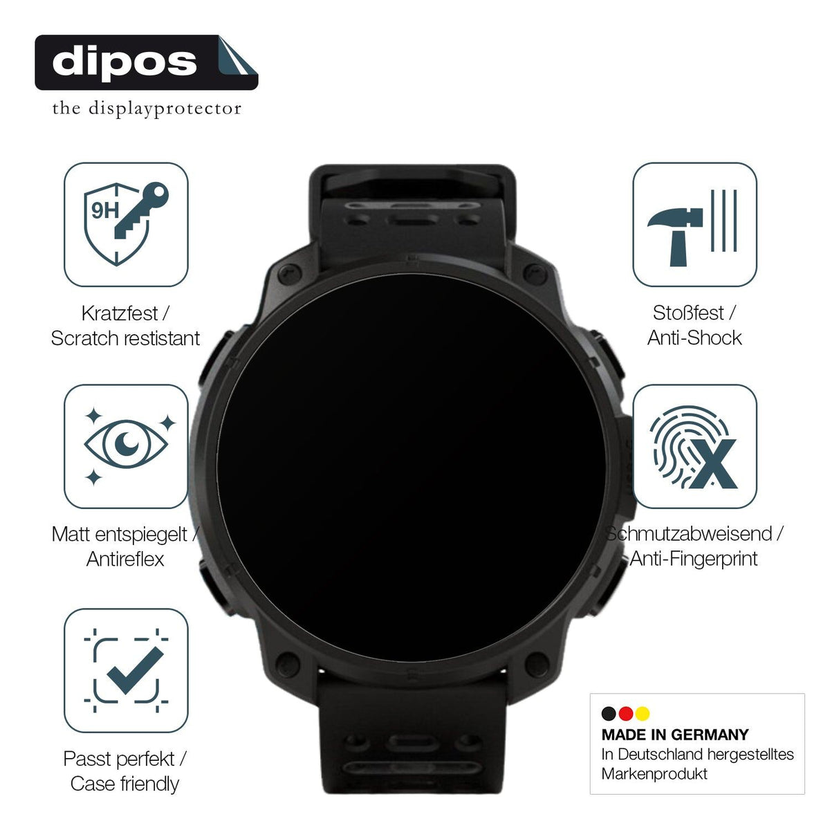 2x Screen Protector for UNA Watch matte Flexible Glass 9H dipos