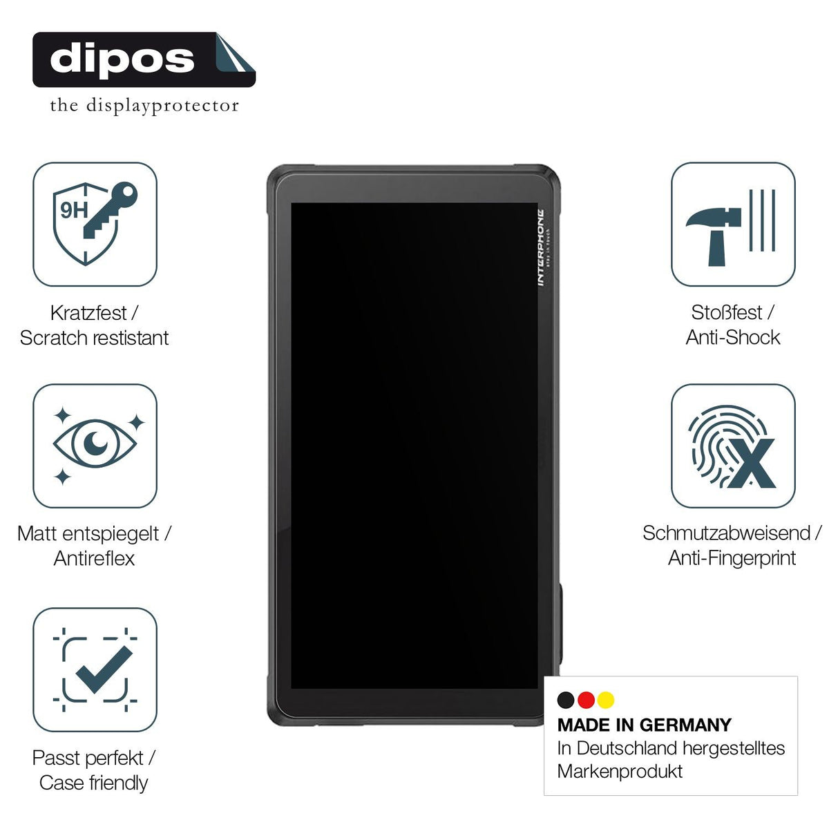 2x Screen Protector for Interphone RideSync matte Flexible Glass 9H dipos