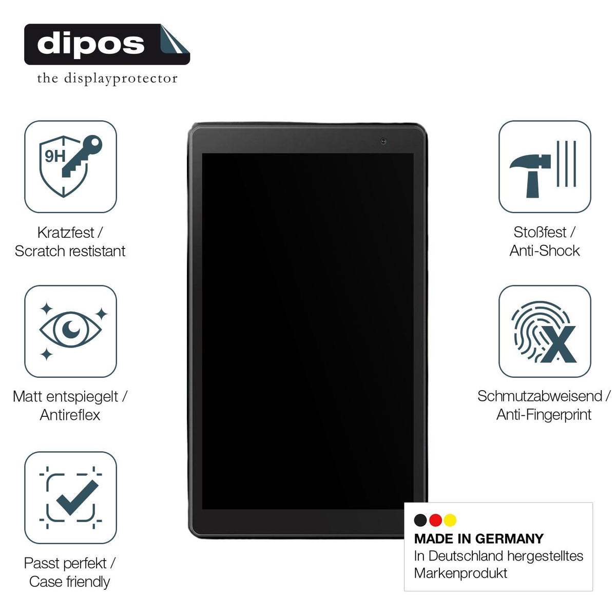 2x Screen Protector for Pritom P7 7 Zoll matte Flexible Glass 9H dipos