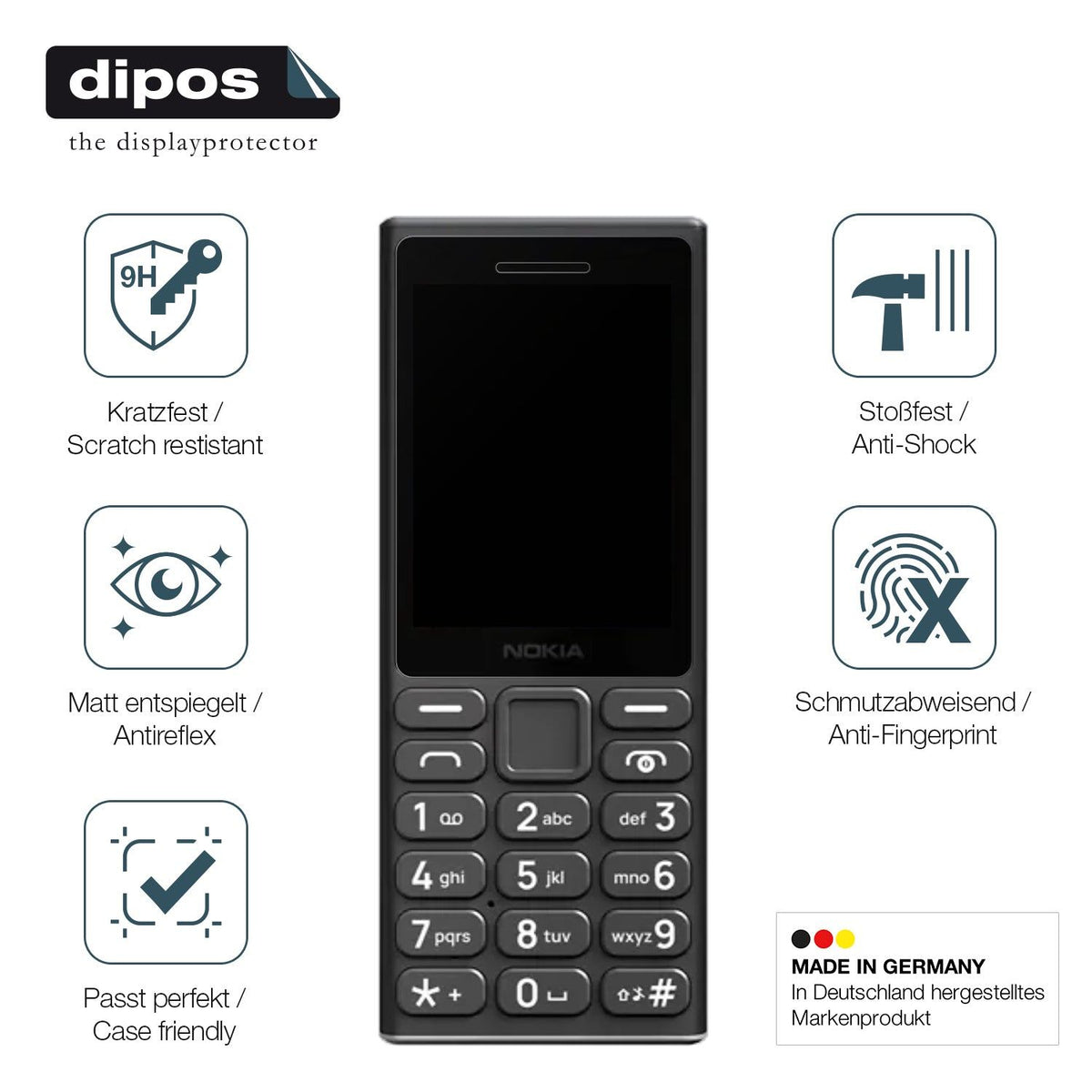 2x Screen Protector for Nokia 105 2024 matte Flexible Glass 9H dipos