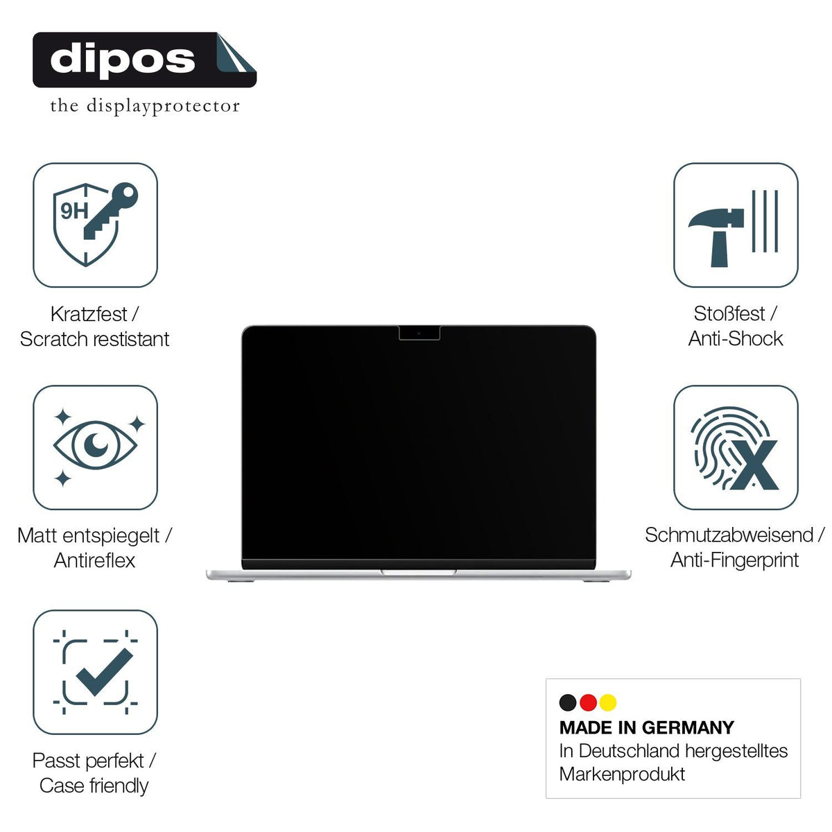 2x Screen Protector for Apple MacBook Air 15 Zoll M4 2025 matte Flexible Glass