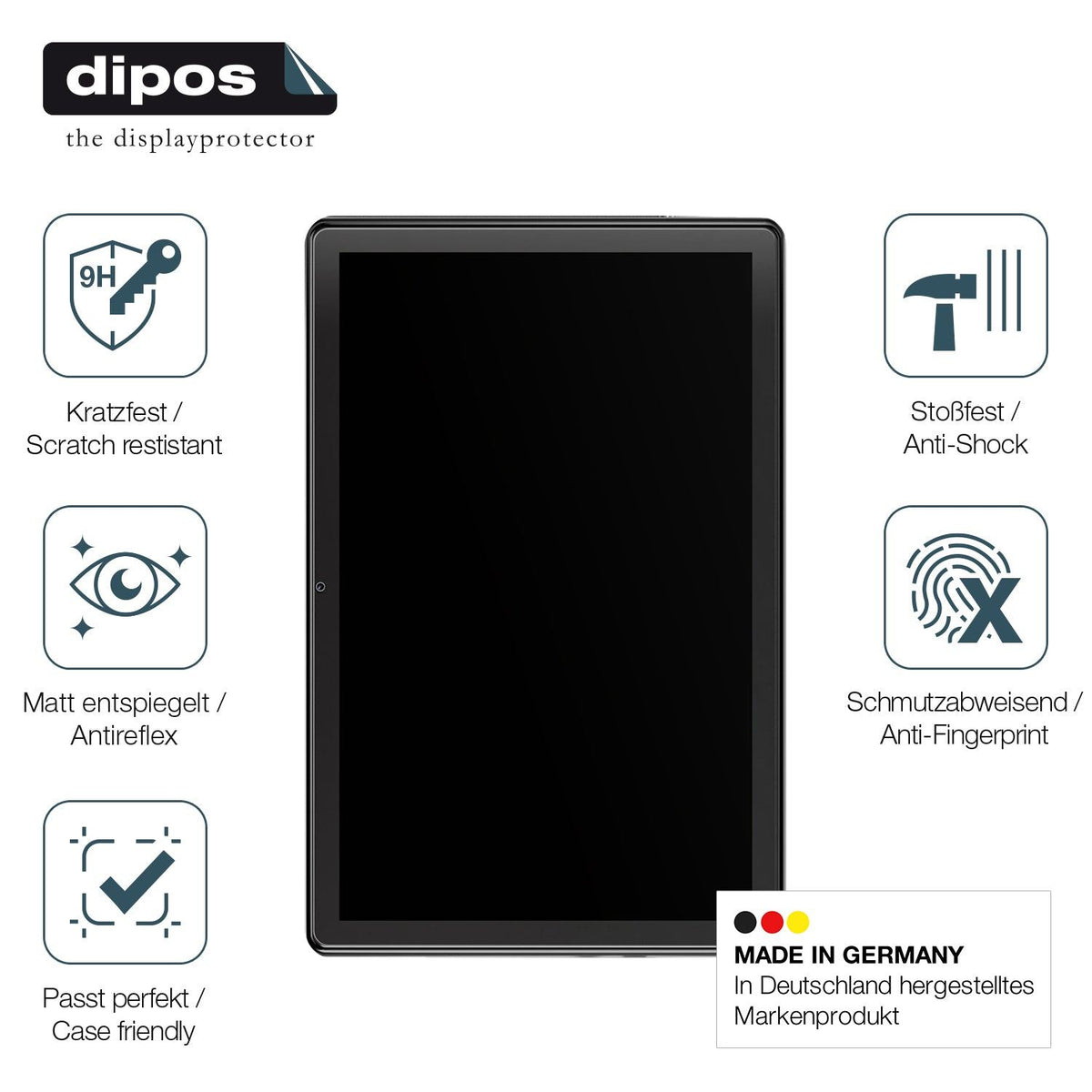 2x Screen Protector for Liuord T10P 10.1 Zoll matte Flexible Glass 9H dipos