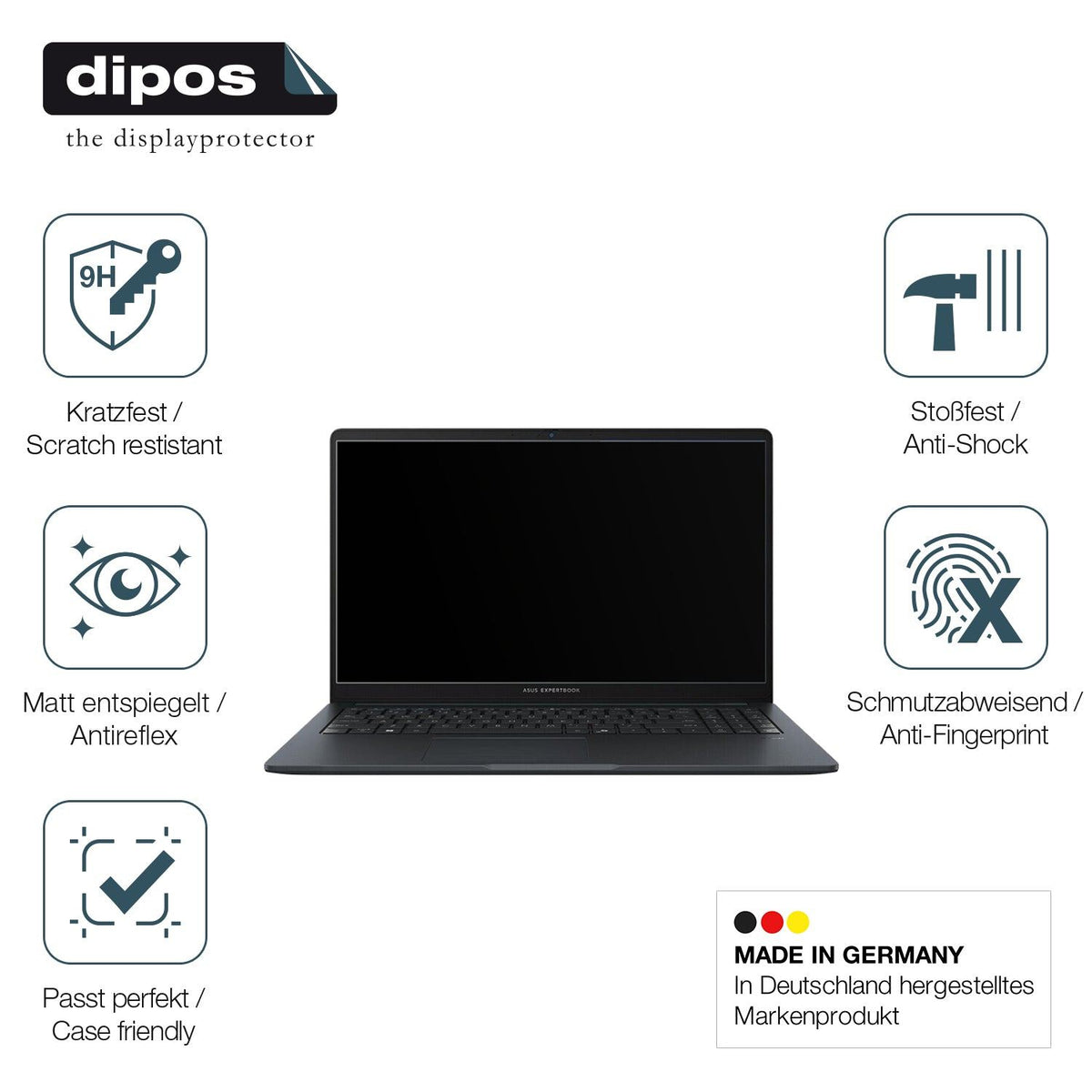 2x Screen Protector for Asus Expertbook B1 BM1503 matte Flexible Glass 9H dipos