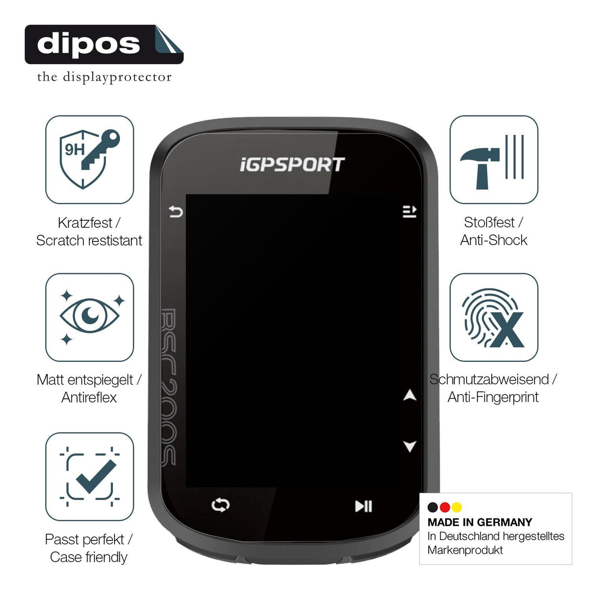 2x Screen Protector for iGPSport BSC200s matte Flexible Glass 9H dipos