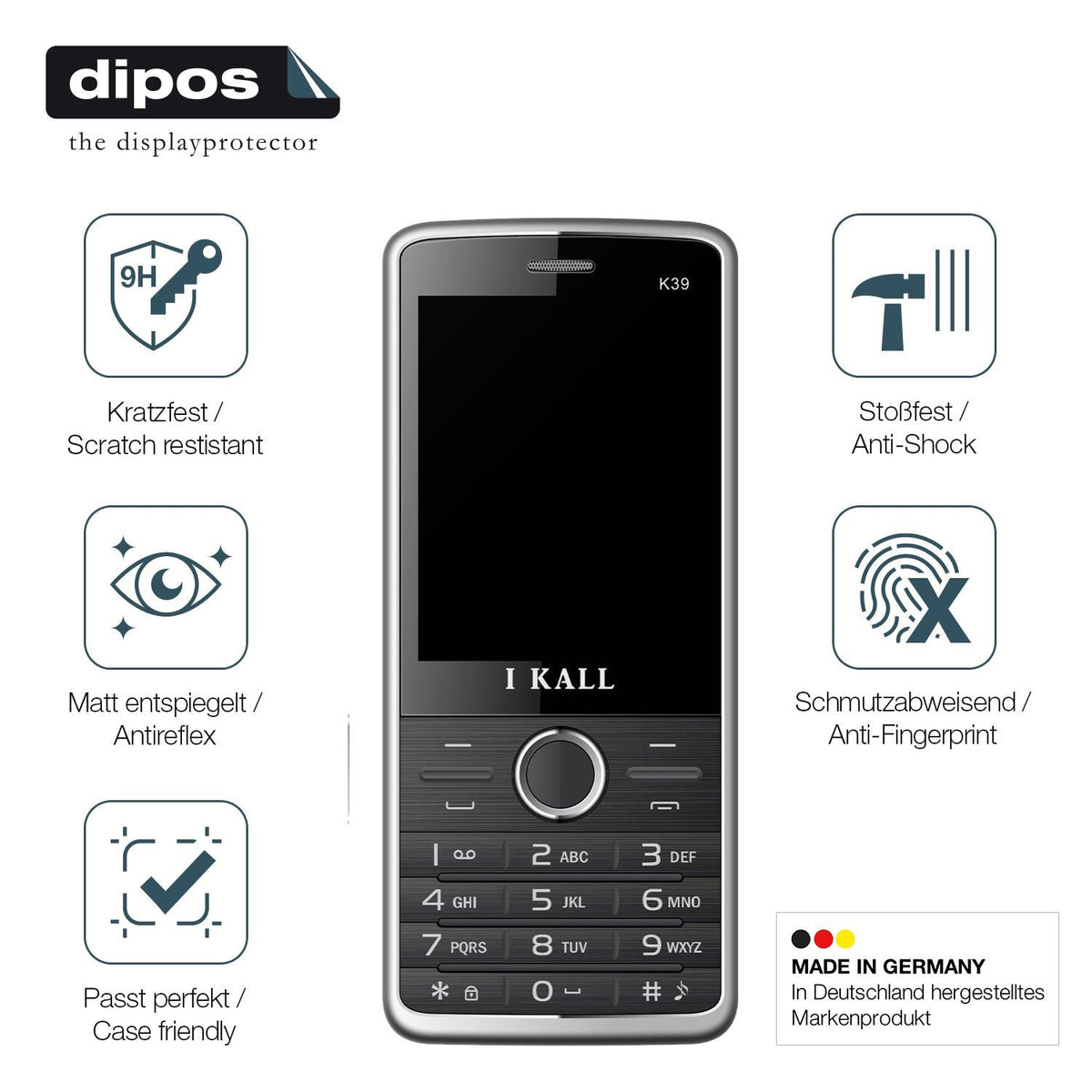 2x Screen Protector for I Kall K39 New matte Flexible Glass 9H dipos