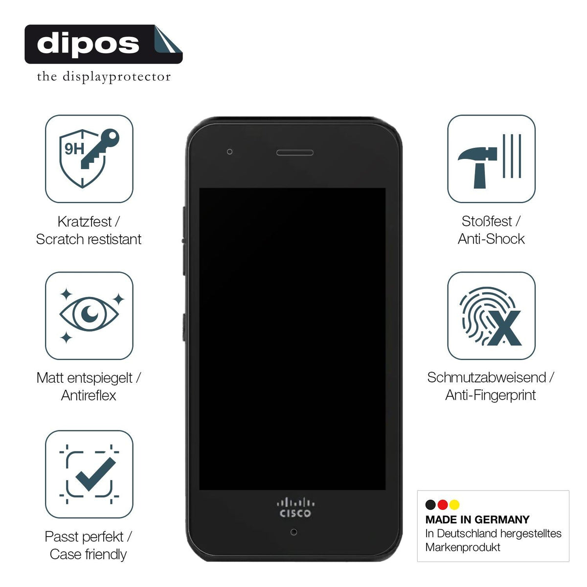 2x Screen Protector for Cisco CP-840-K9 matte Flexible Glass 9H dipos