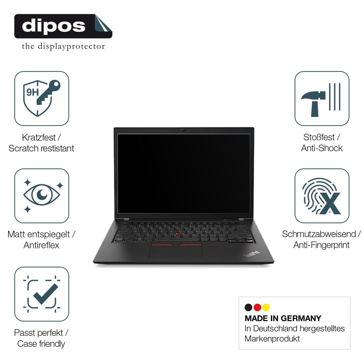 2x Screen Protector for Lenovo ThinkPad T480s matte Flexible Glass 9H dipos