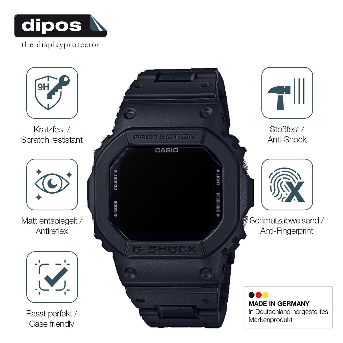2x Screen Protector for Casio G-Shock GW-B5600BC-1B matte Flexible Glass 9H
