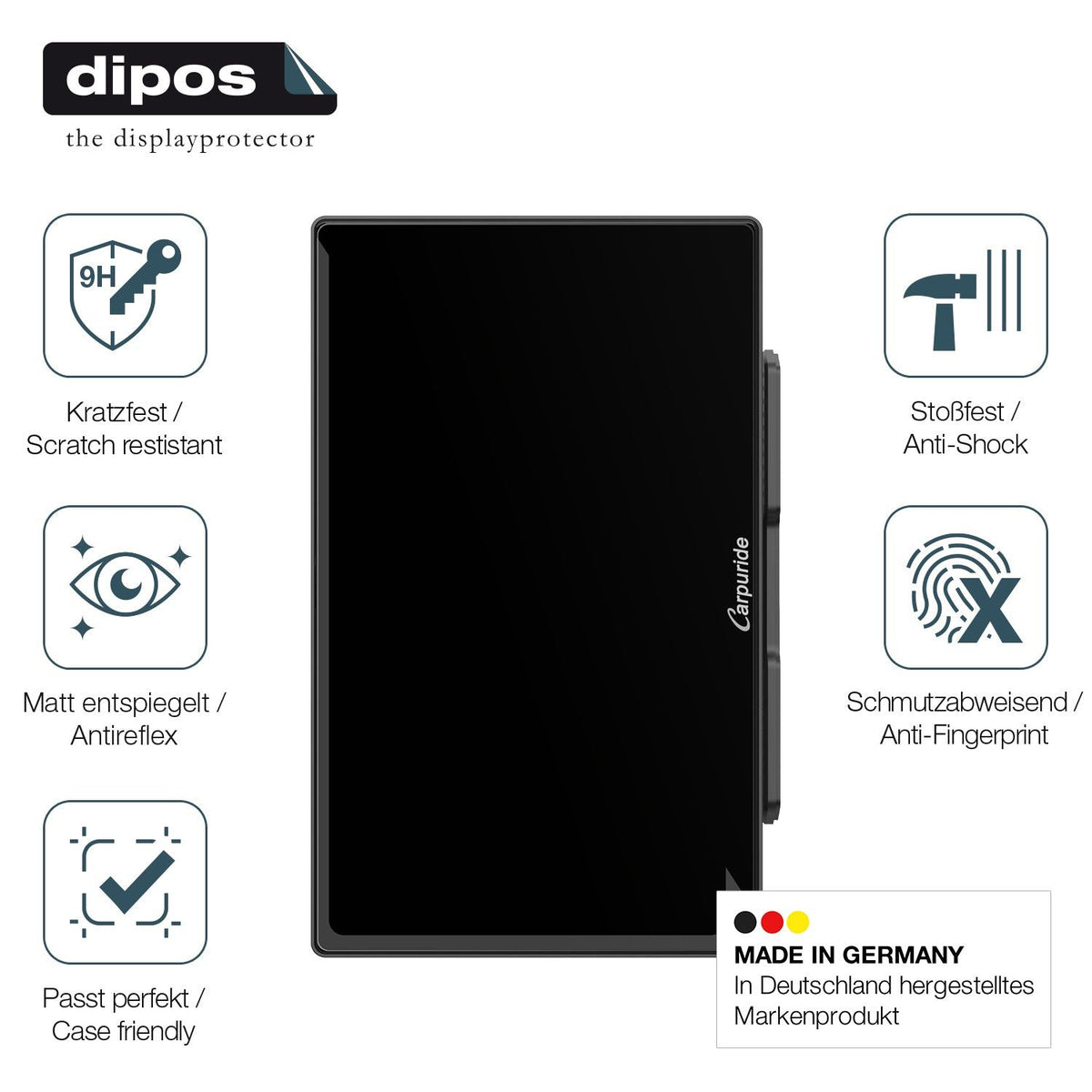 2x Screen Protector for Carpuride W901 Plus 9 Zoll matte Flexible Glass 9H dipos