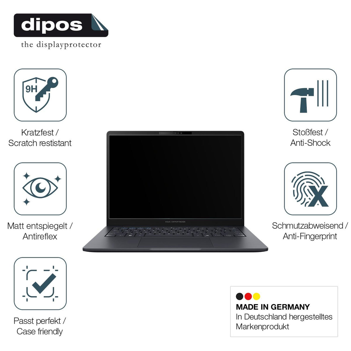 2x Screen Protector for Asus ExpertBook B5 B5405 matte Flexible Glass 9H dipos
