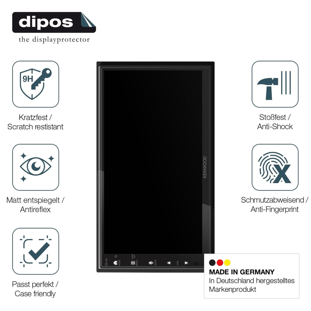 2x Screen Protector for Kenwood DMX6523DABS matte Flexible Glass 9H dipos
