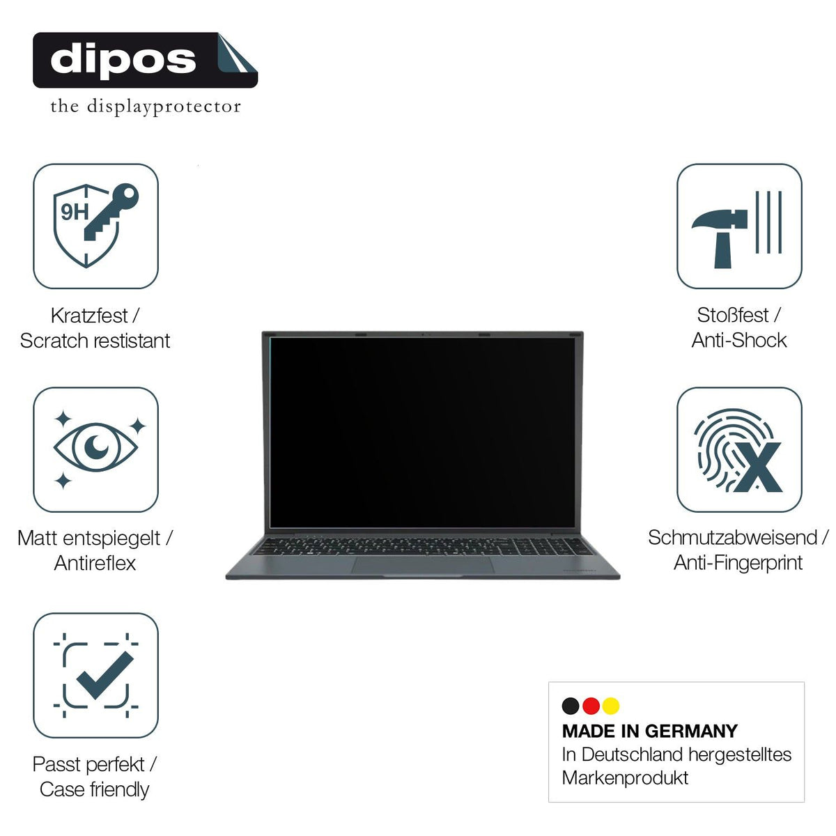 2x Screen Protector for Medion E16443 matte Flexible Glass 9H dipos