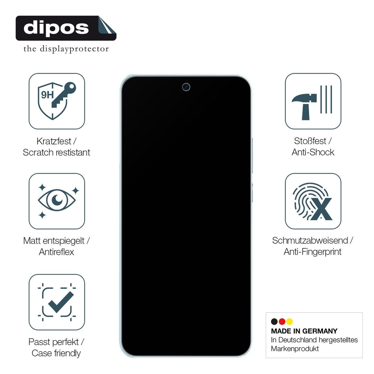 2x Screen Protector for Vivo V60 matte Flexible Glass 9H dipos