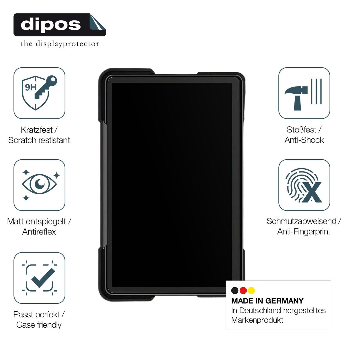 2x Screen Protector for Vtopek MT53B 7 Zoll matte Flexible Glass 9H dipos