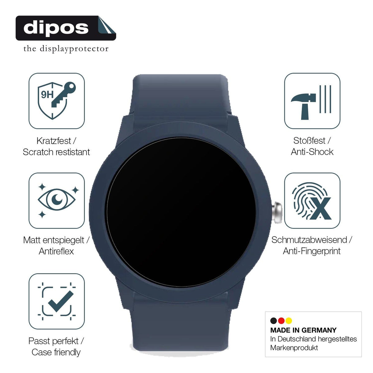 2x Screen Protector for Ice-Watch Ice Smart Junior RD 3.0 matte Flexible Glass
