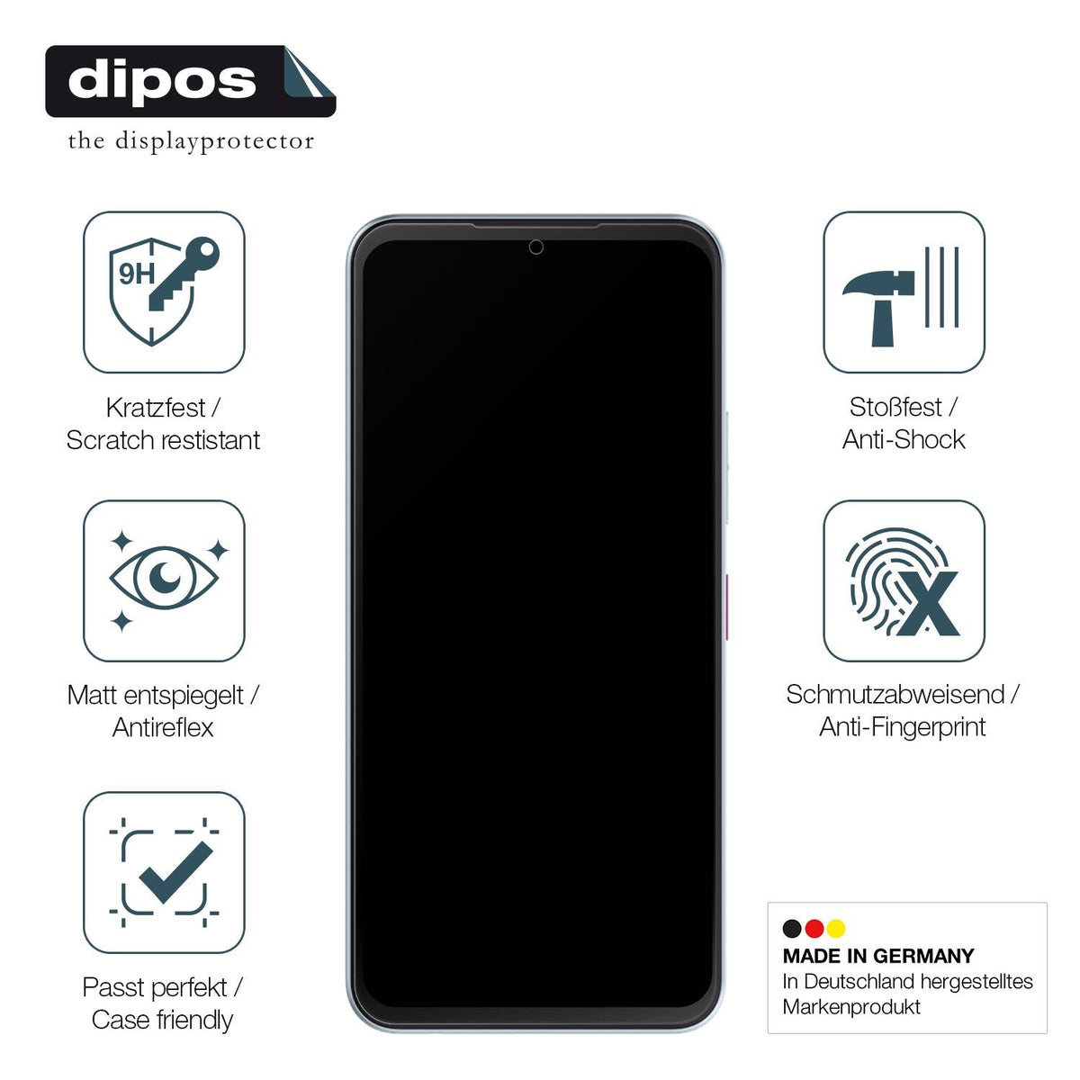 2x Screen Protector for Telekom T Phone 3 5G matte Flexible Glass 9H dipos
