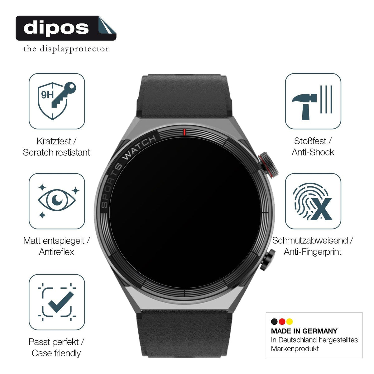 2x Screen Protector for Watchmark Maverick matte Flexible Glass 9H dipos