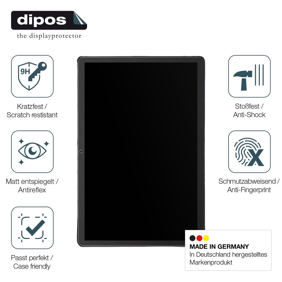2x Screen Protector for Cubot Tab A65 10.1 Zoll matte Flexible Glass 9H dipos