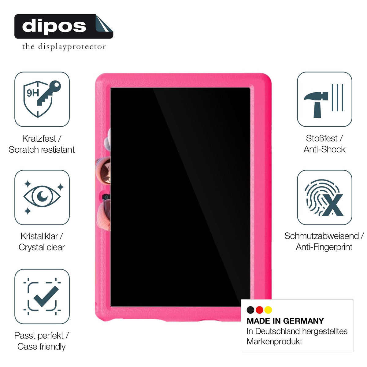 2x Screen Protector for Freeski KT1008 10 Zoll Flexible Glass 9H dipos