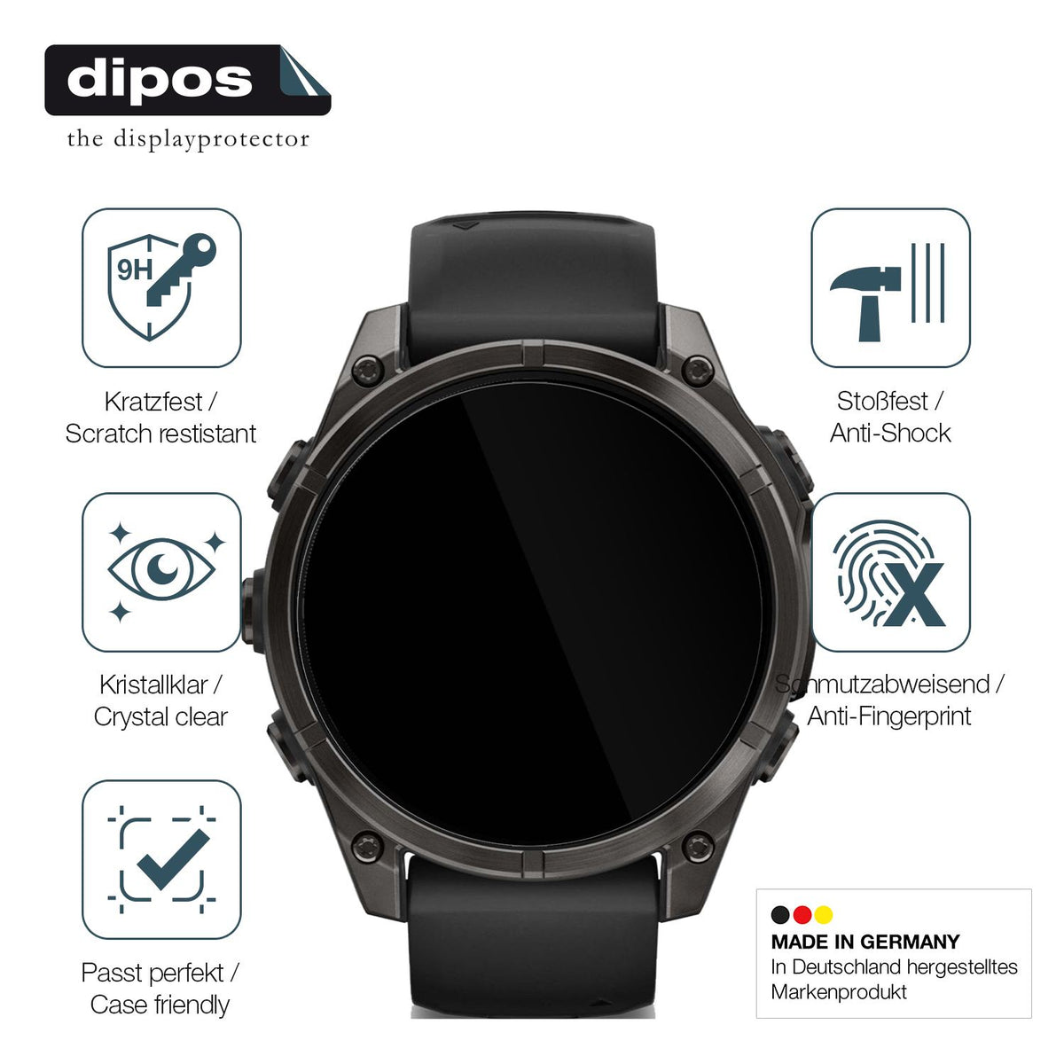 2x Screen Protector for Garmin Tactix 8 47mm AMOLED Flexible Glass 9H dipos