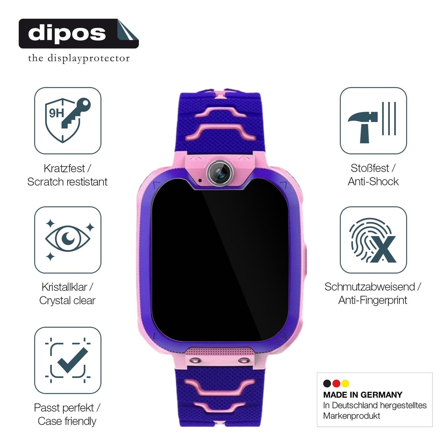 2x Screen Protector for Kesasohe Smartwatch Kinder Flexible Glass 9H dipos