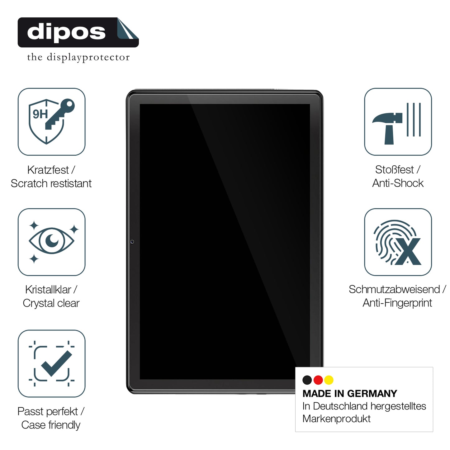 2x Screen Protector for Liuord T10P 10.1 Zoll Flexible Glass 9H dipos