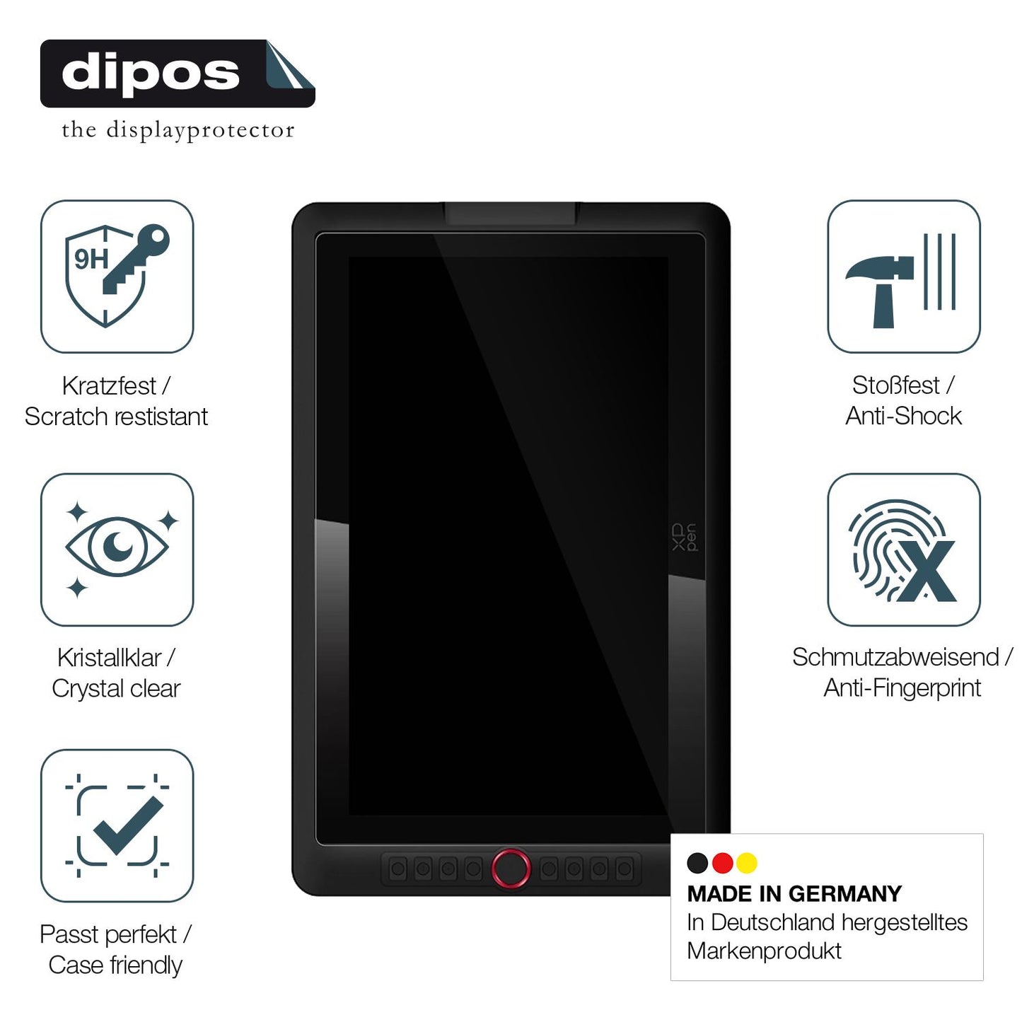 2x Screen Protector for XP-Pen Artist 15.6 Pro V2 Flexible Glass 9H dipos