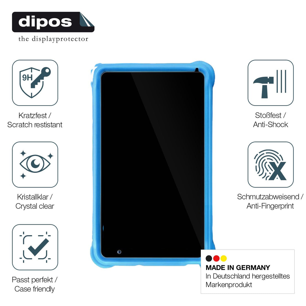 2x Screen Protector for quinyiCo Enfants 7 Zoll Flexible Glass 9H dipos
