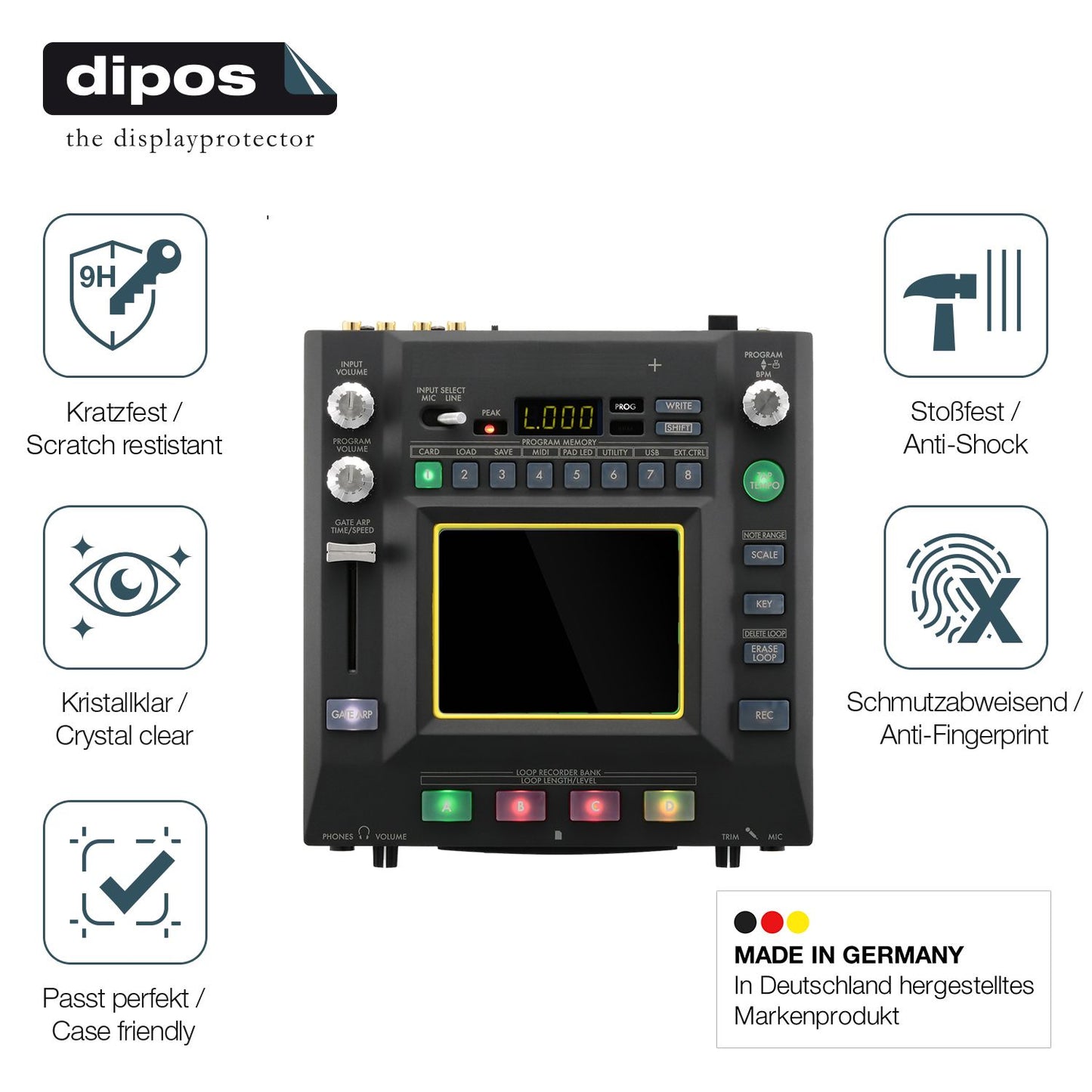 2x Screen Protector for Korg Kaossilator Pro Plus Flexible Glass 9H dipos