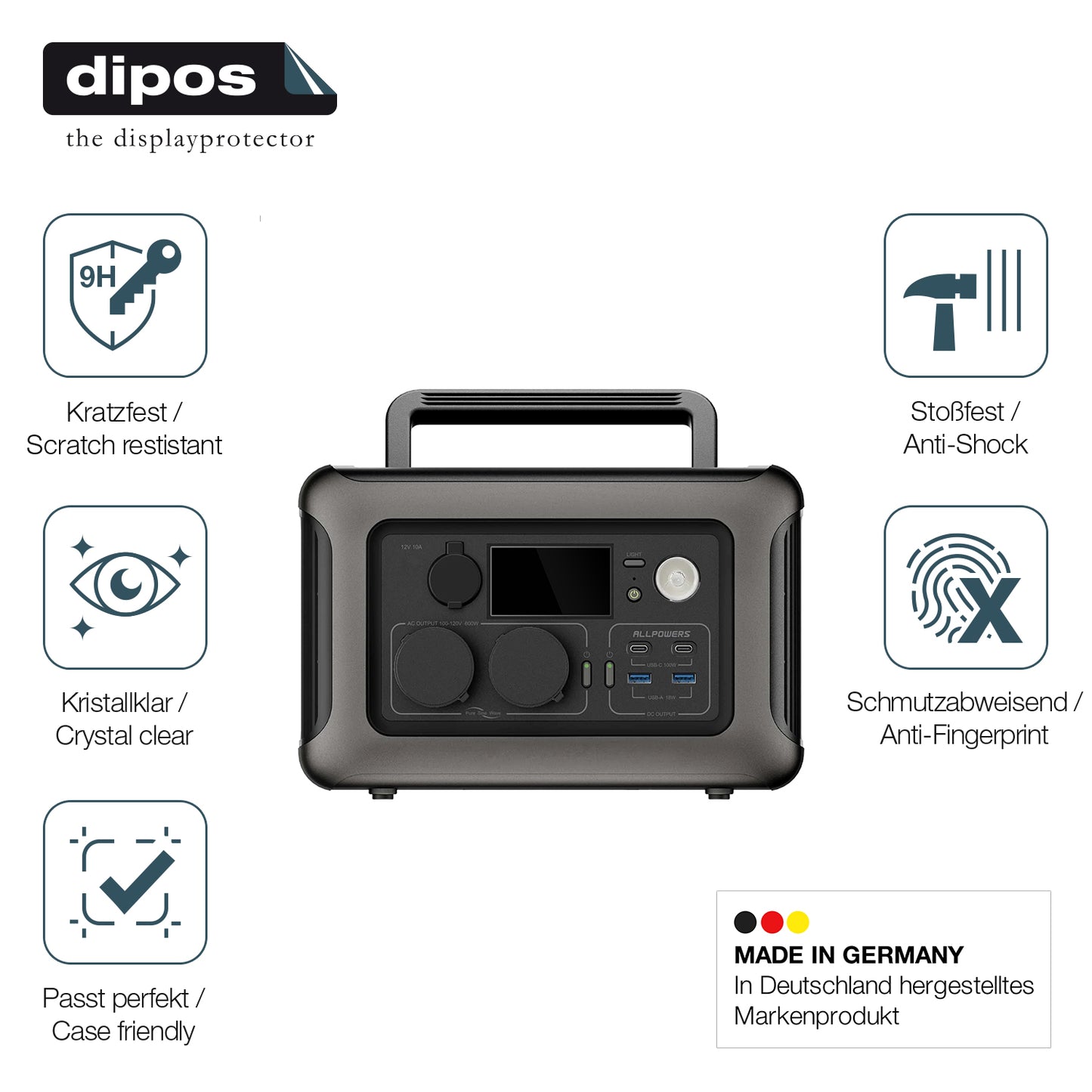 2x Screen Protector for Allpowers R600 Flexible Glass 9H dipos