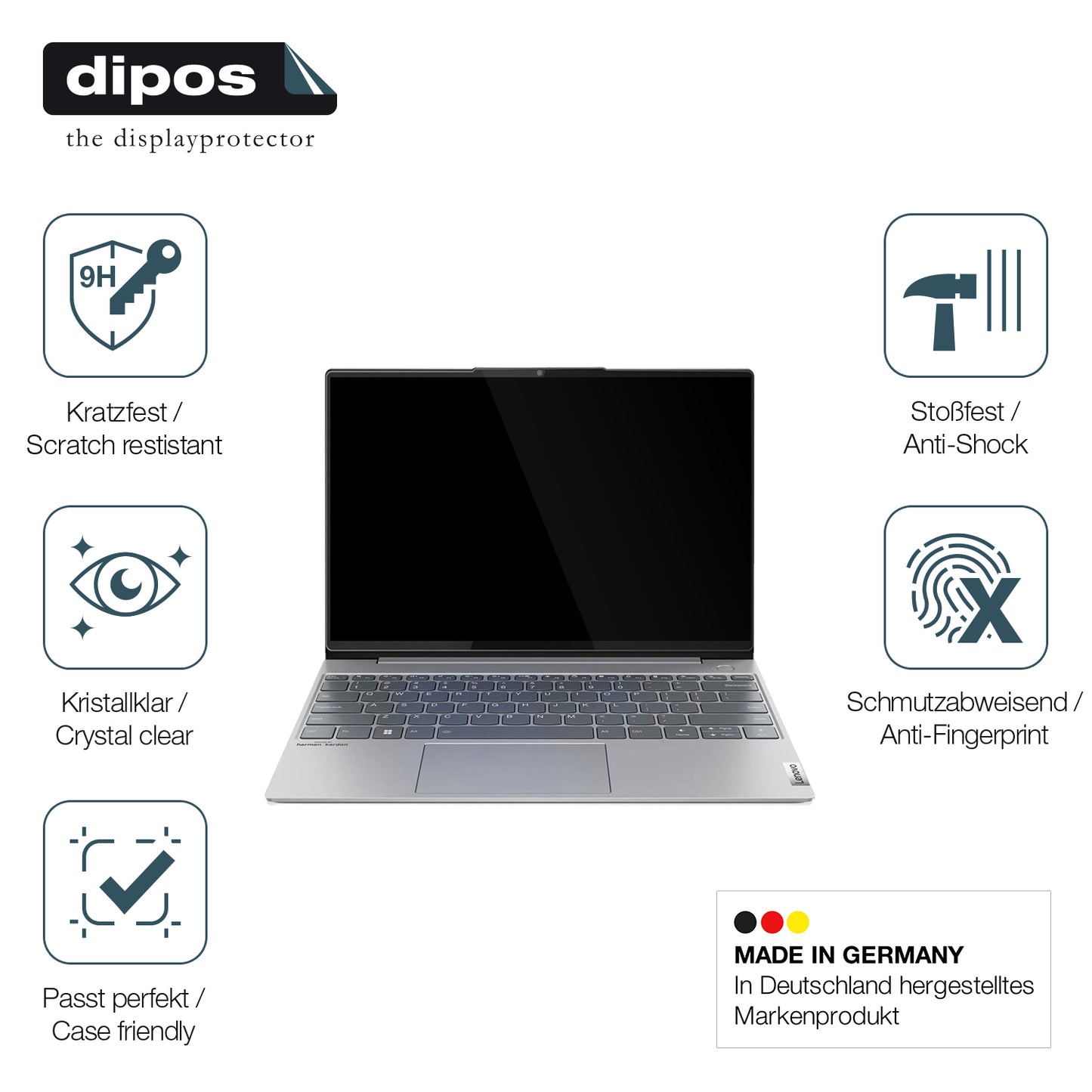 2x 9H Schutzfolie für Lenovo ThinkBook 13x Gen 2 13.3 Zoll Panzerfolie
