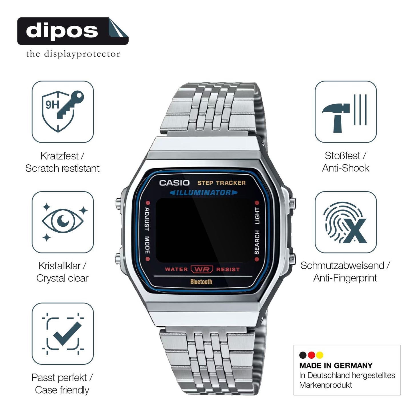 2x Screen Protector for Casio Iconic ABL-100WE-1A Flexible Glass 9H dipos
