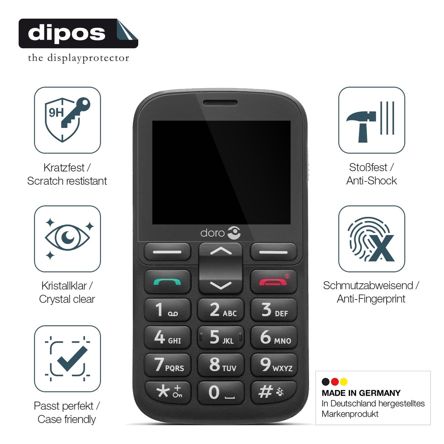 2x Screen Protector for Doro 1380 Flexible Glass 9H dipos