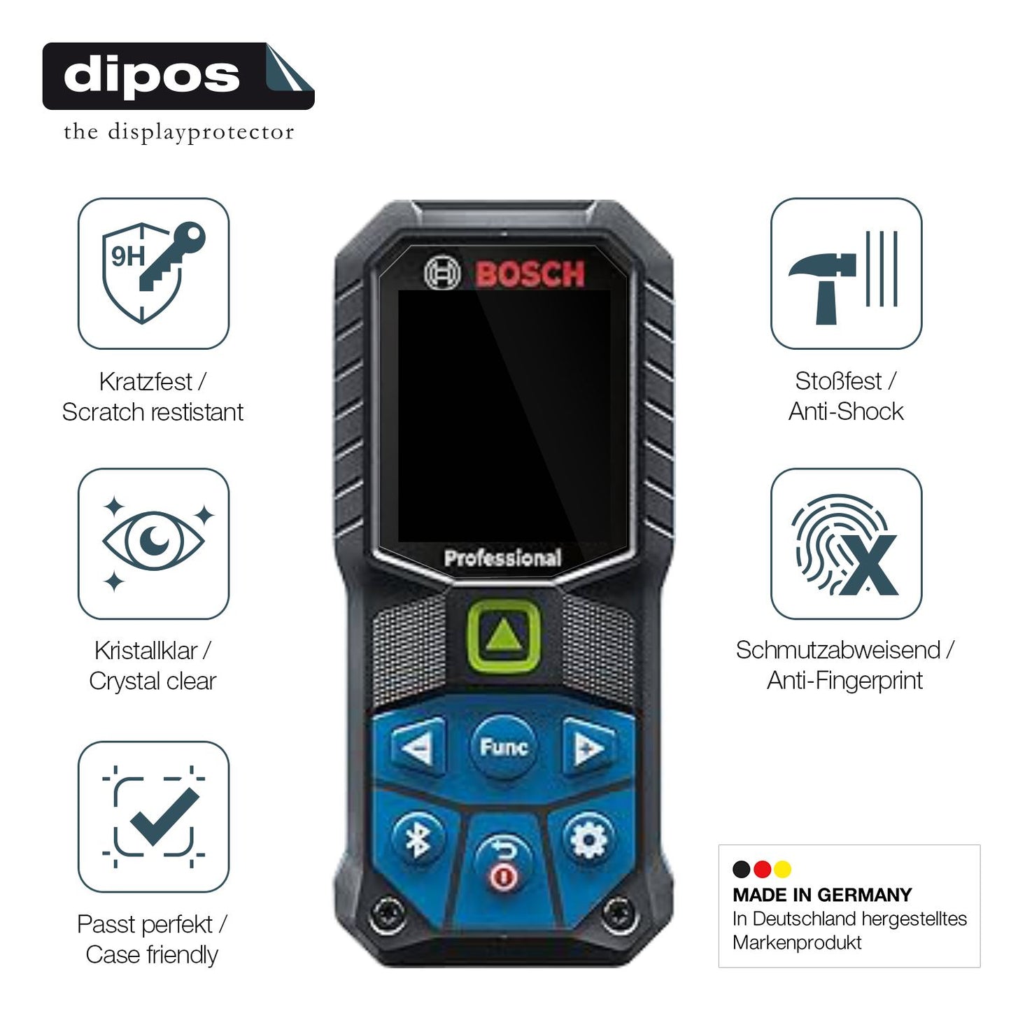 2x Screen Protector for Bosch GLM 50-23 Flexible Glass 9H dipos