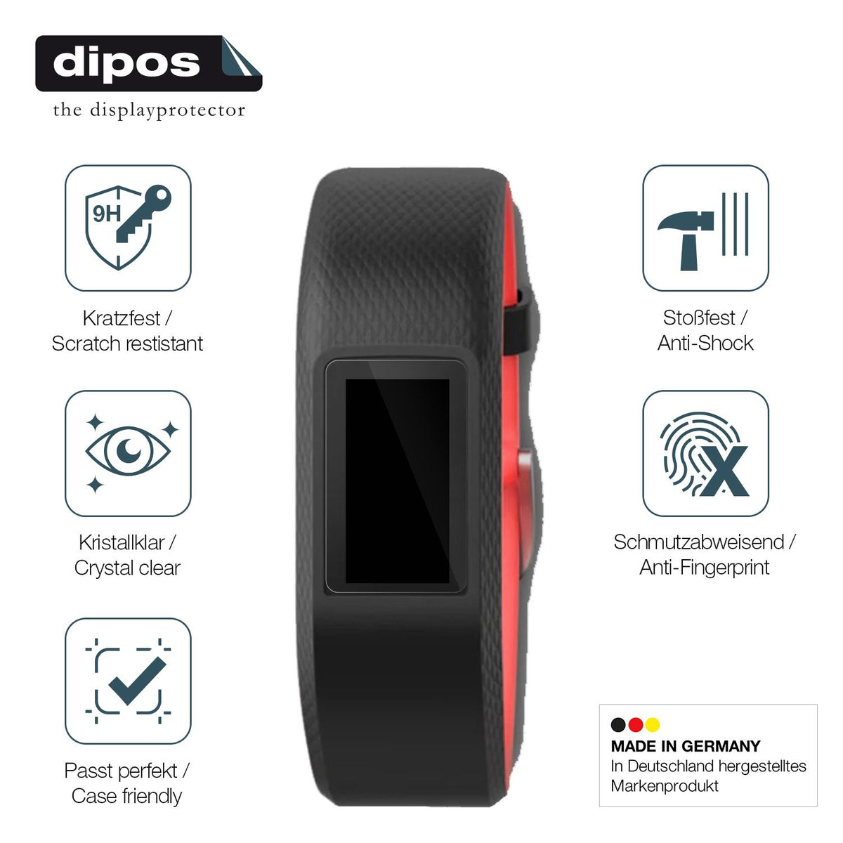 2x Screen Protector for Garmin Vivosport Flexible Glass 9H dipos
