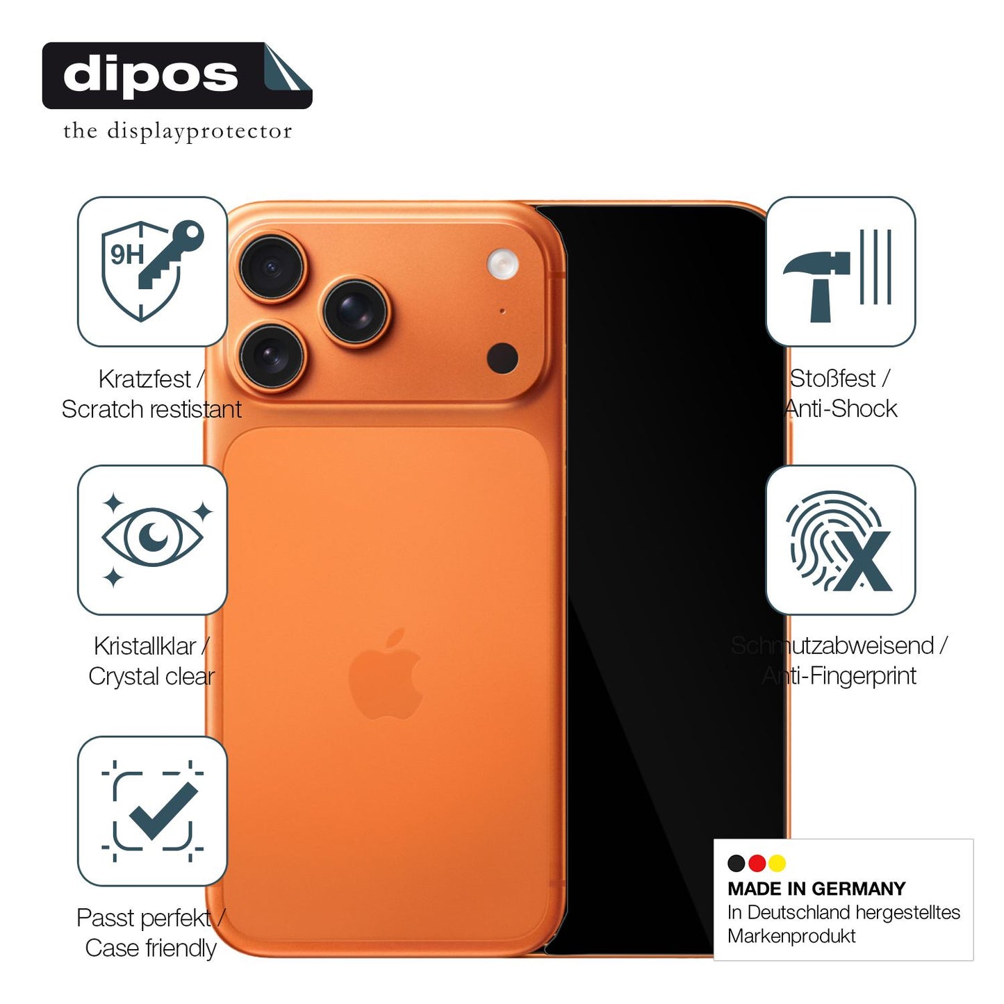 2x Screen Protector for Apple iPhone 17 Pro mit Kameraschutz Flexible Glass 9H