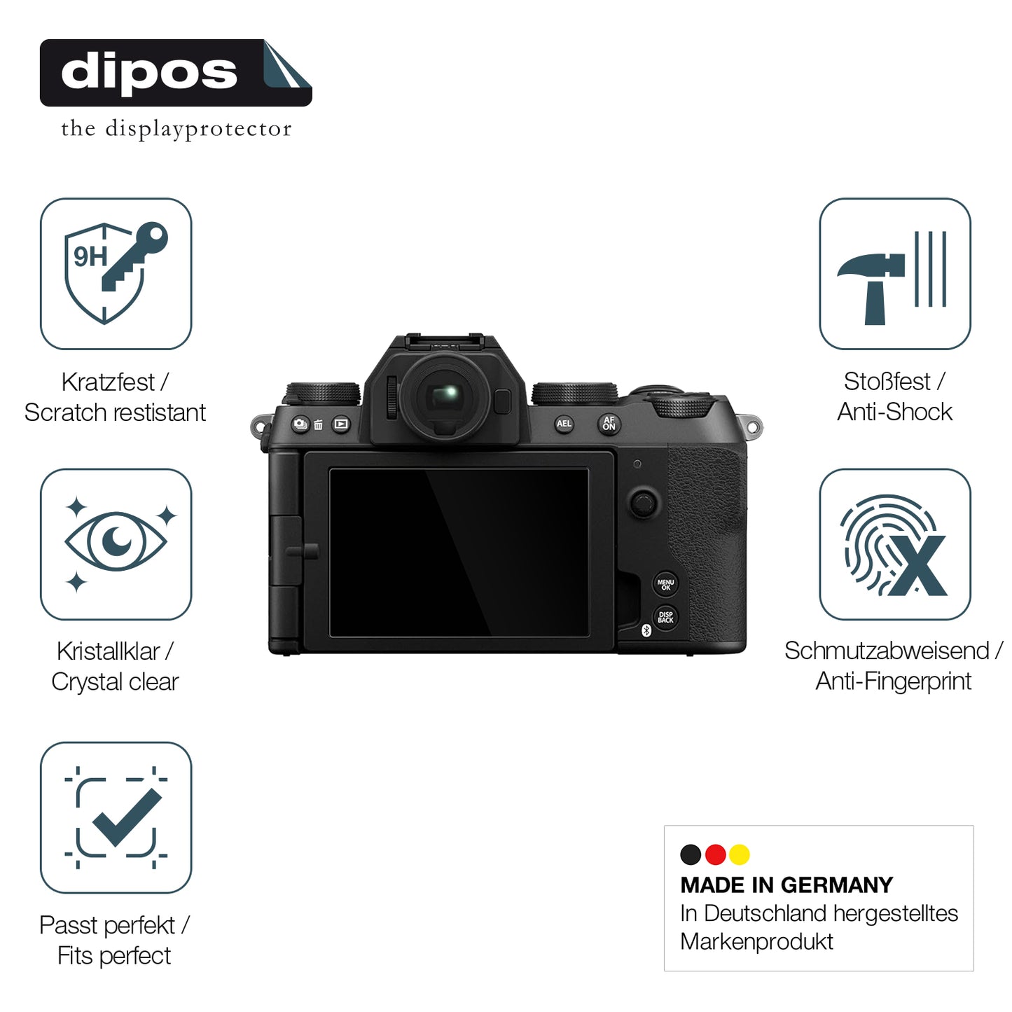 2x Screen Protector for Fujifilm X-S20 Flexible Glass 9H dipos
