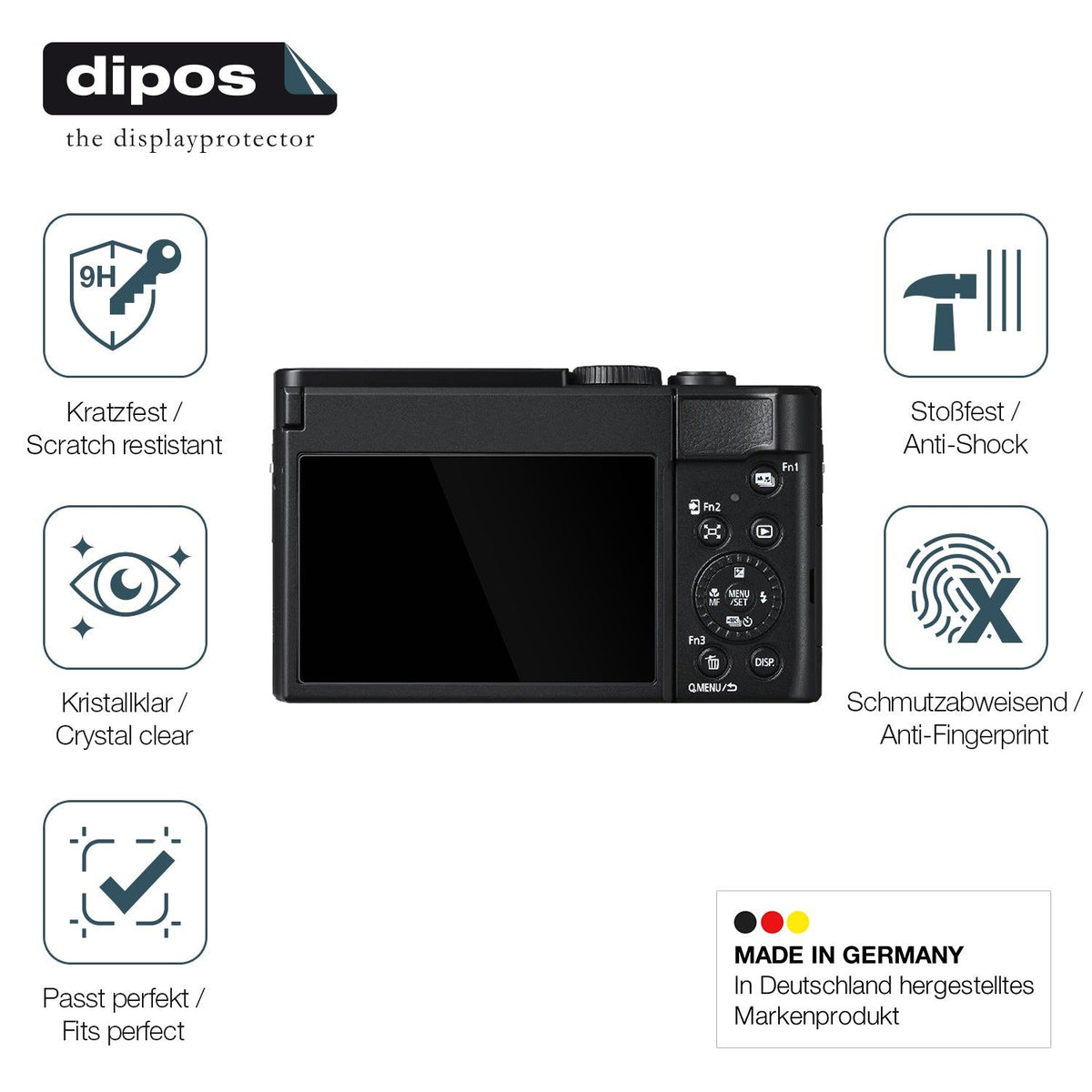 2x Screen Protector for Panasonic Lumix DC-TZ99E Flexible Glass 9H dipos