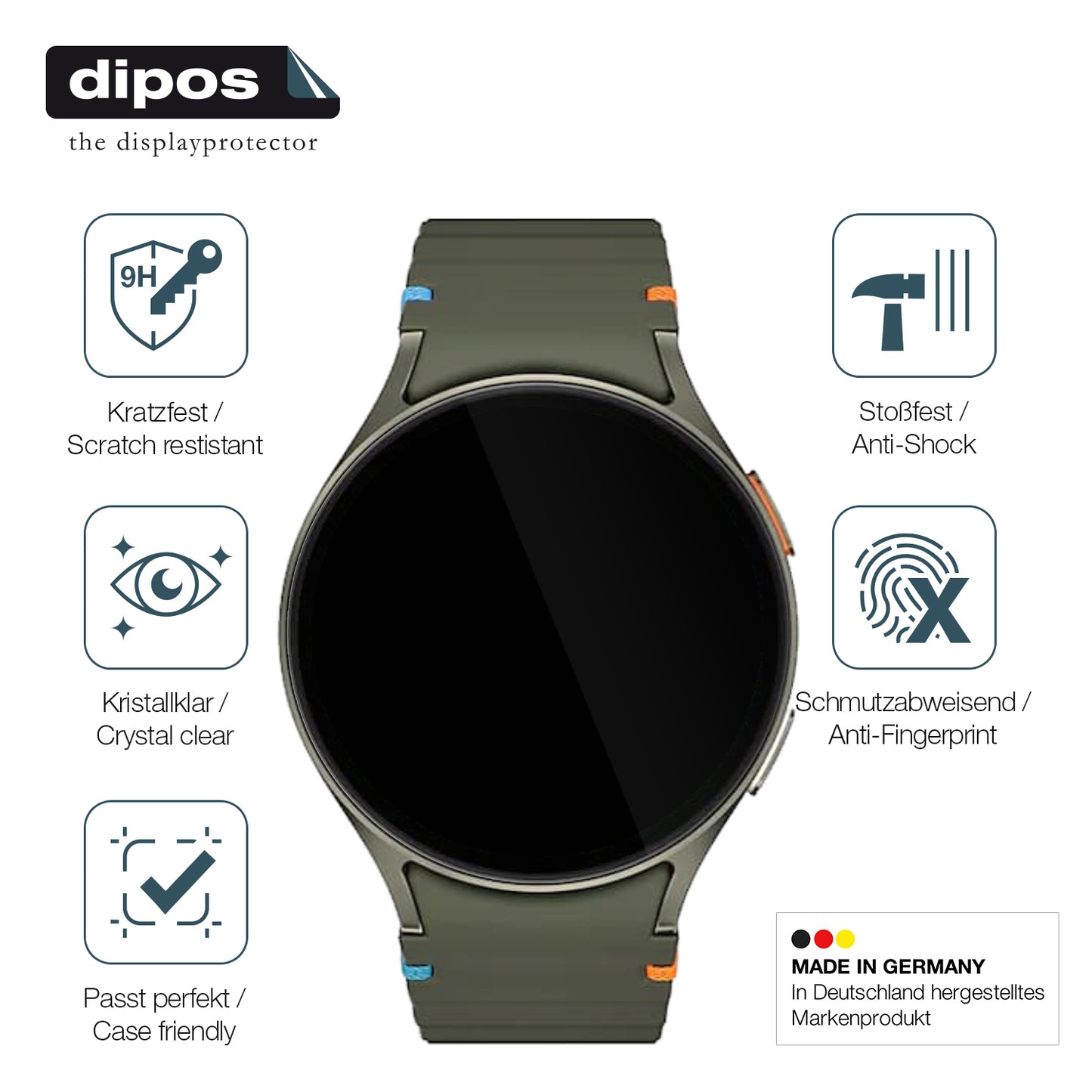 2x 9H Schutzfolie für Samsung Galaxy Watch 7 40mm Panzerfolie