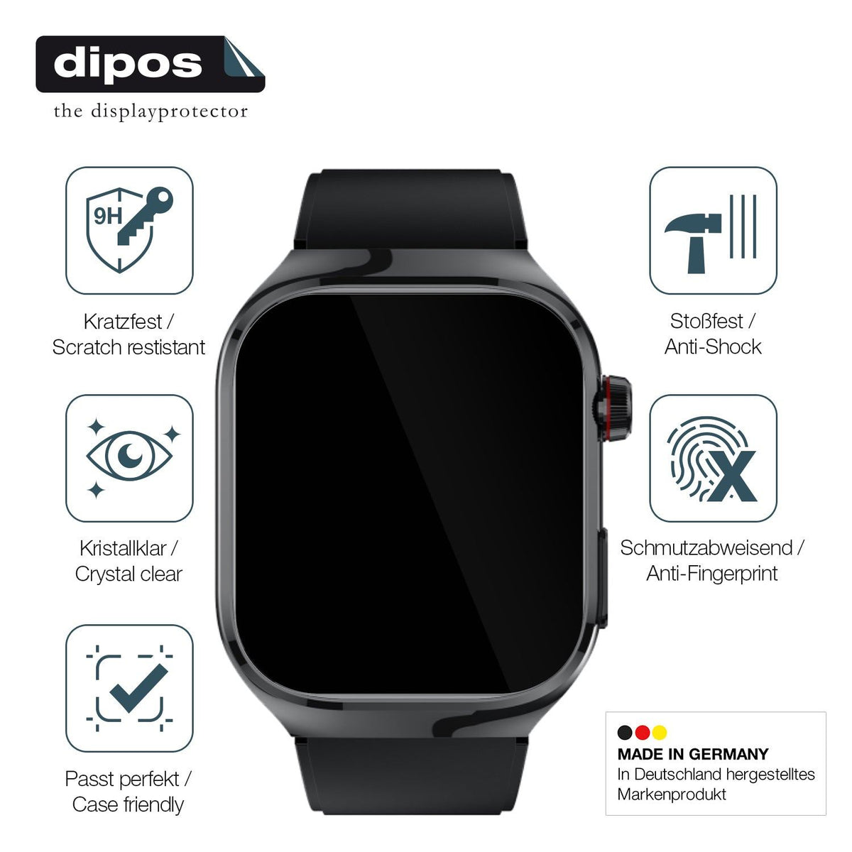 2x Screen Protector for TK16 Smartwatch 2.04 Zoll Flexible Glass 9H dipos