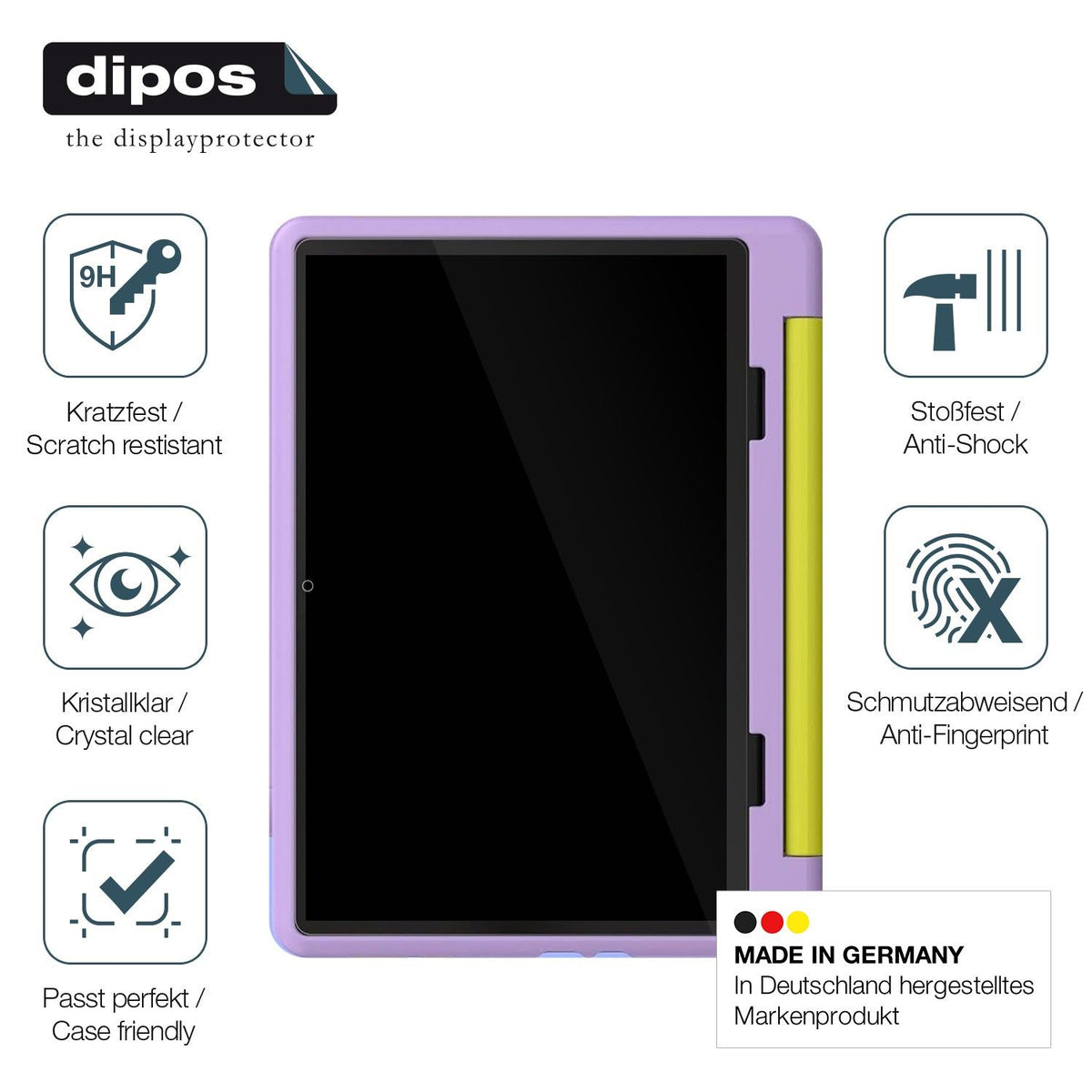 2x Screen Protector for Cheerjoy Kinder Tablet 10 Zoll Flexible Glass 9H dipos