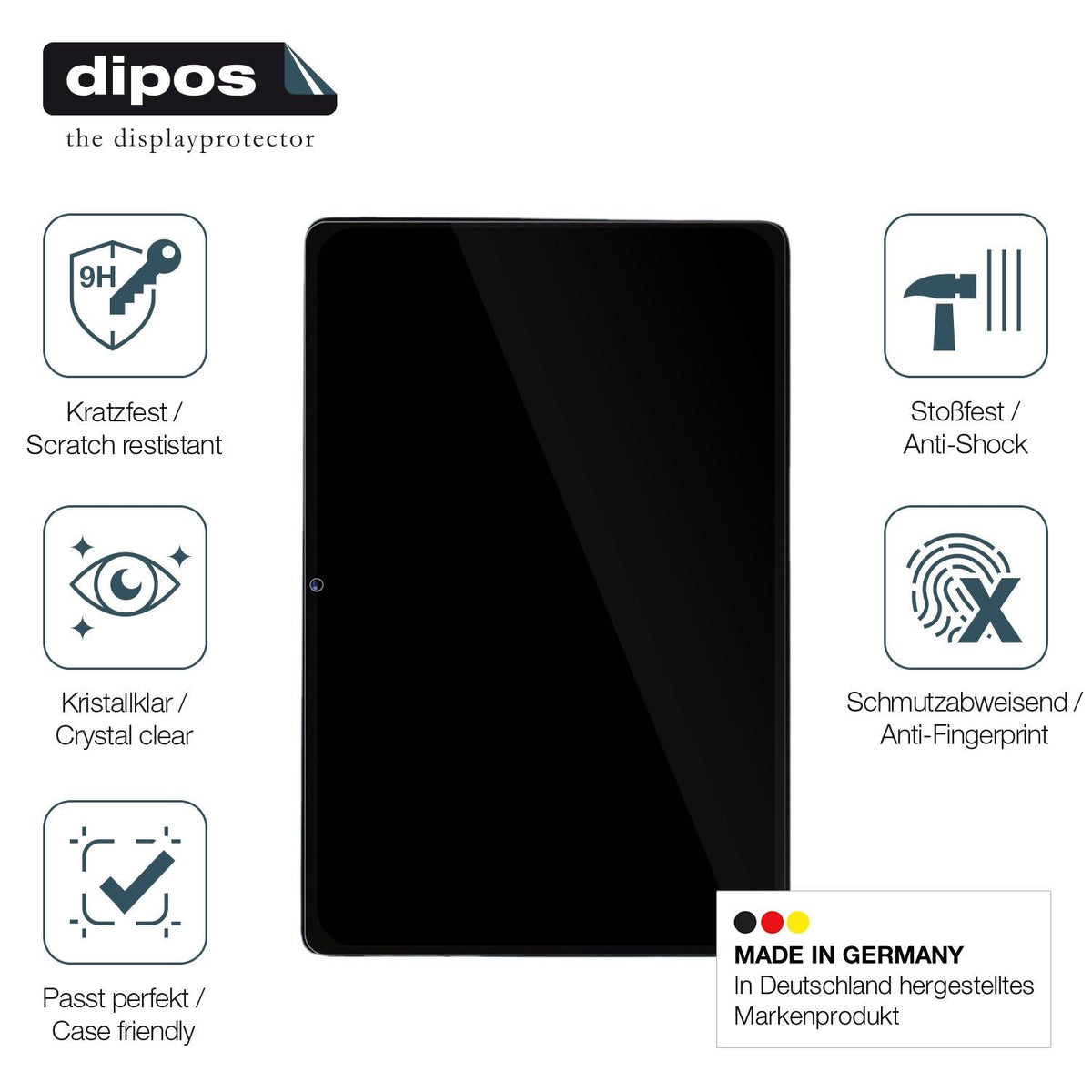 2x Screen Protector for Dghrti Tablet 10 Zoll Flexible Glass 9H dipos