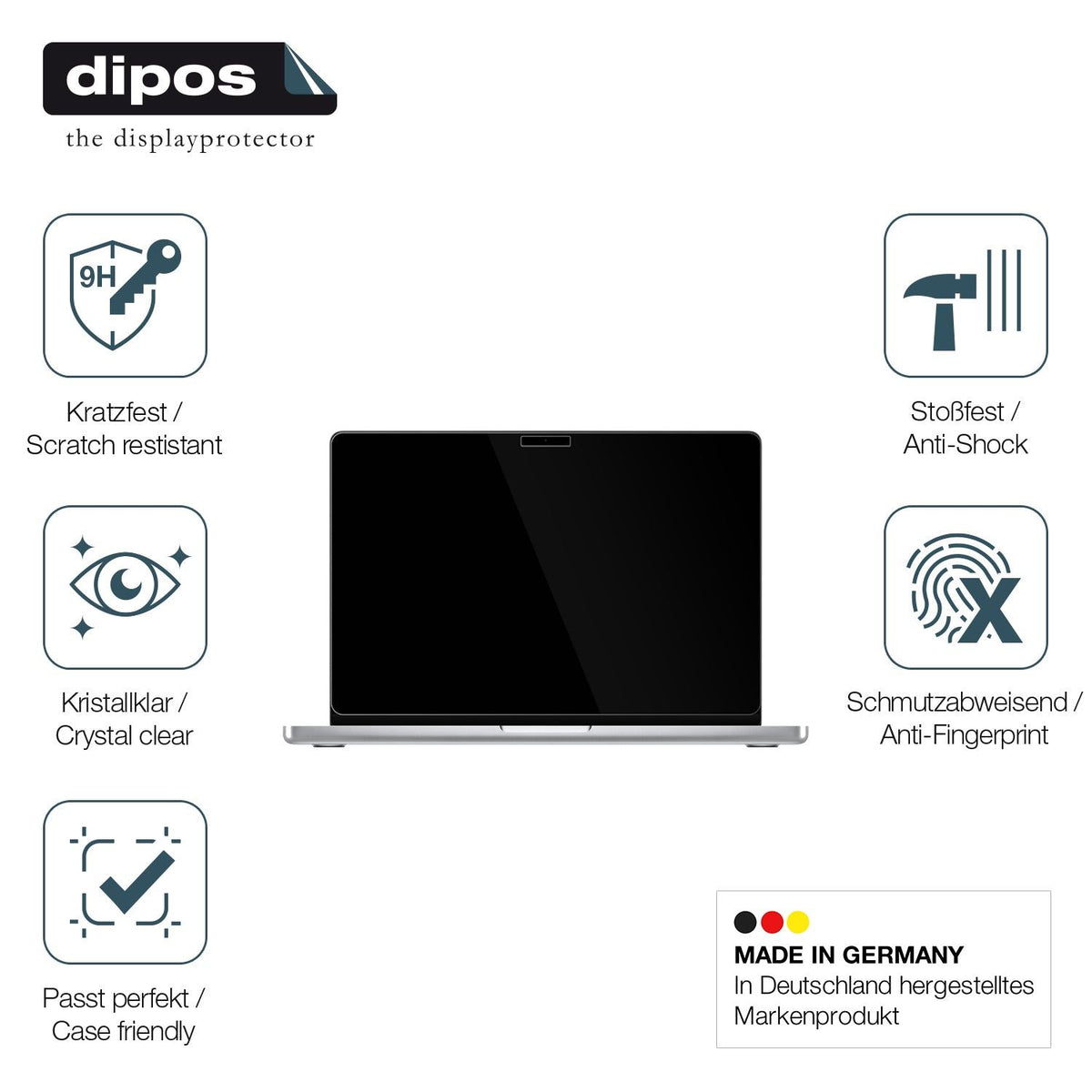 2x Screen Protector for MacBook Pro M4 14 Zoll 2024 Flexible Glass 9H dipos