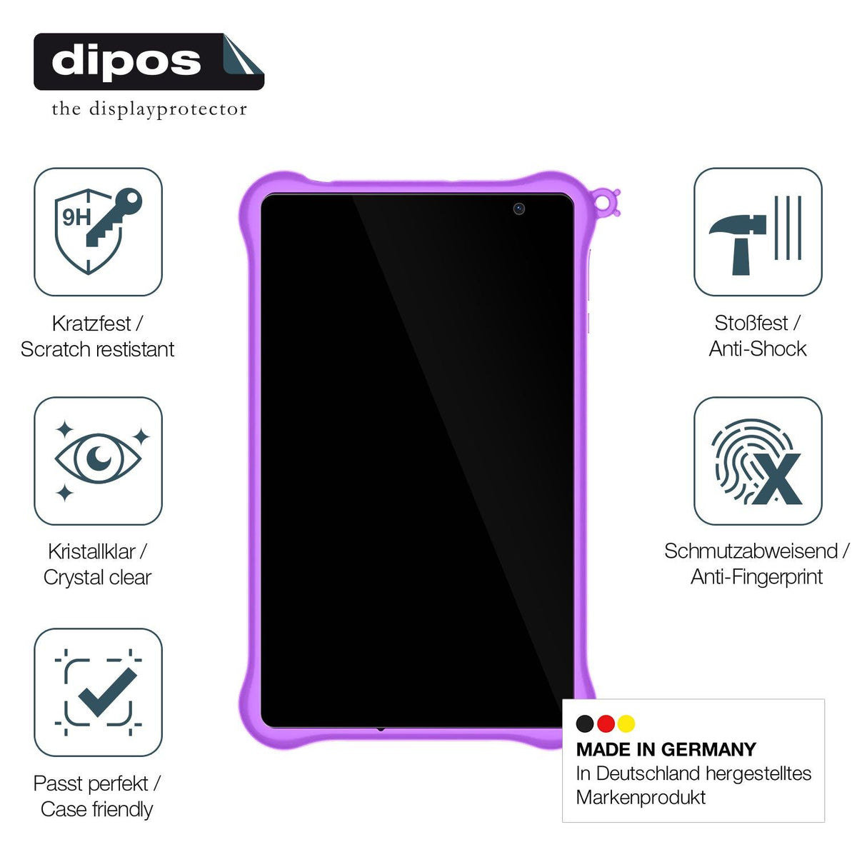 2x Screen Protector for Blackview Tab 50 Kids 8 Zoll Flexible Glass 9H dipos