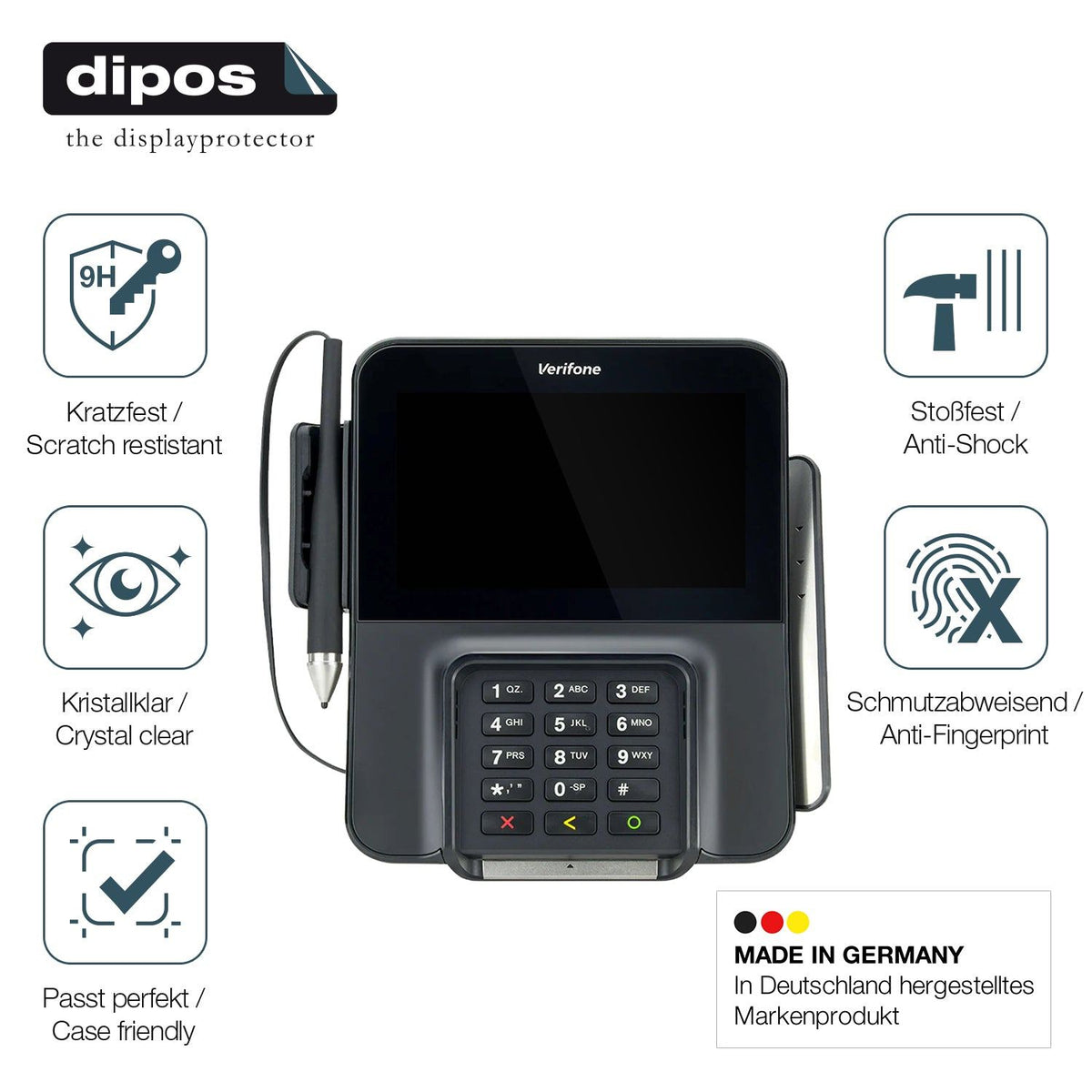 2x Screen Protector for Verifone M400 Flexible Glass 9H dipos