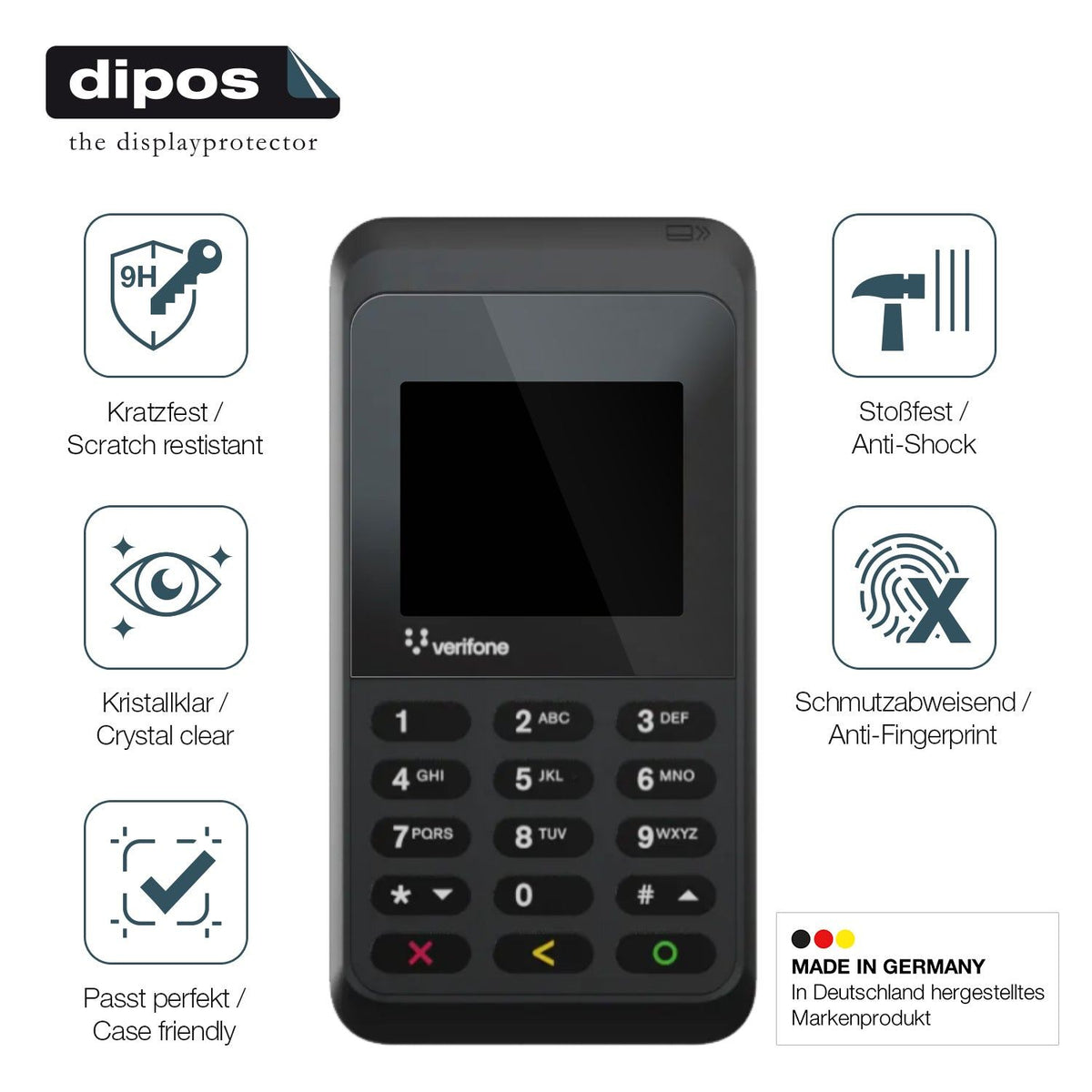 2x Screen Protector for Verifone e235 Flexible Glass 9H dipos